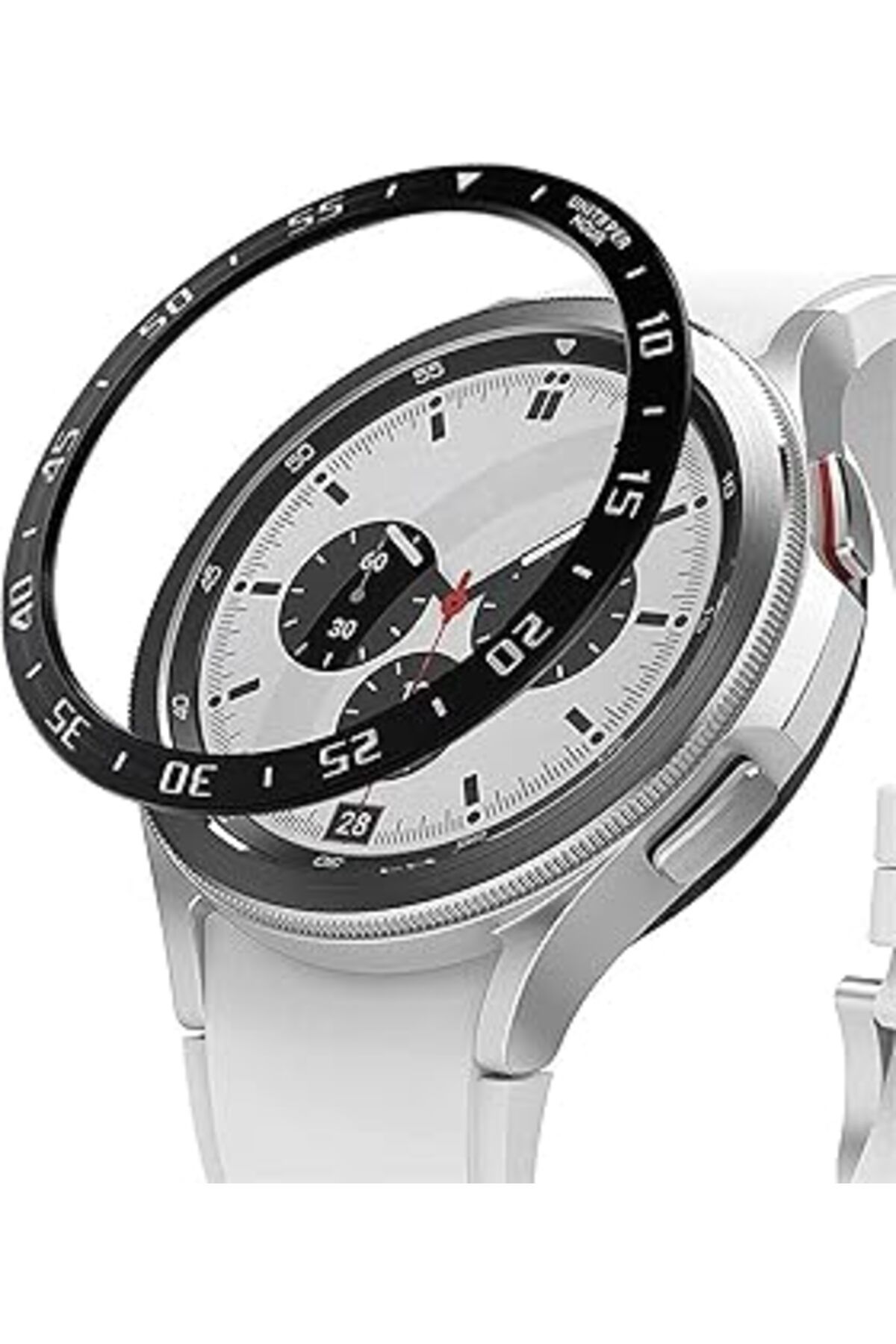 karadağsb Microsonic Samsung Galaxy Watch 4 Classic (46Mm) Spor Koruyucu Metal Çerçeve Bezel Siyah