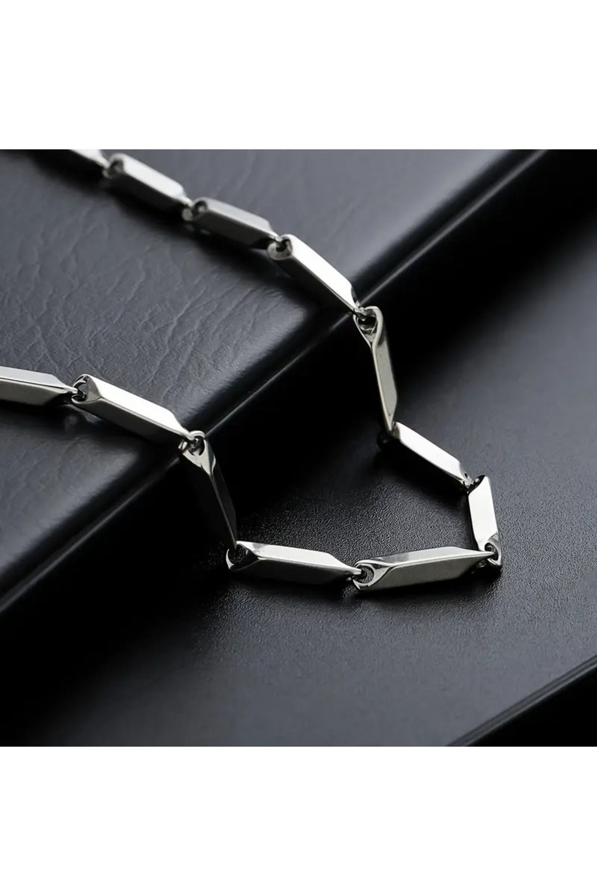 Satürn Silver Kuyumculuk Çelik Melon Zincir Erkek Kolye Kararmaz Çelik Kolye Çelik Zincir Kolye