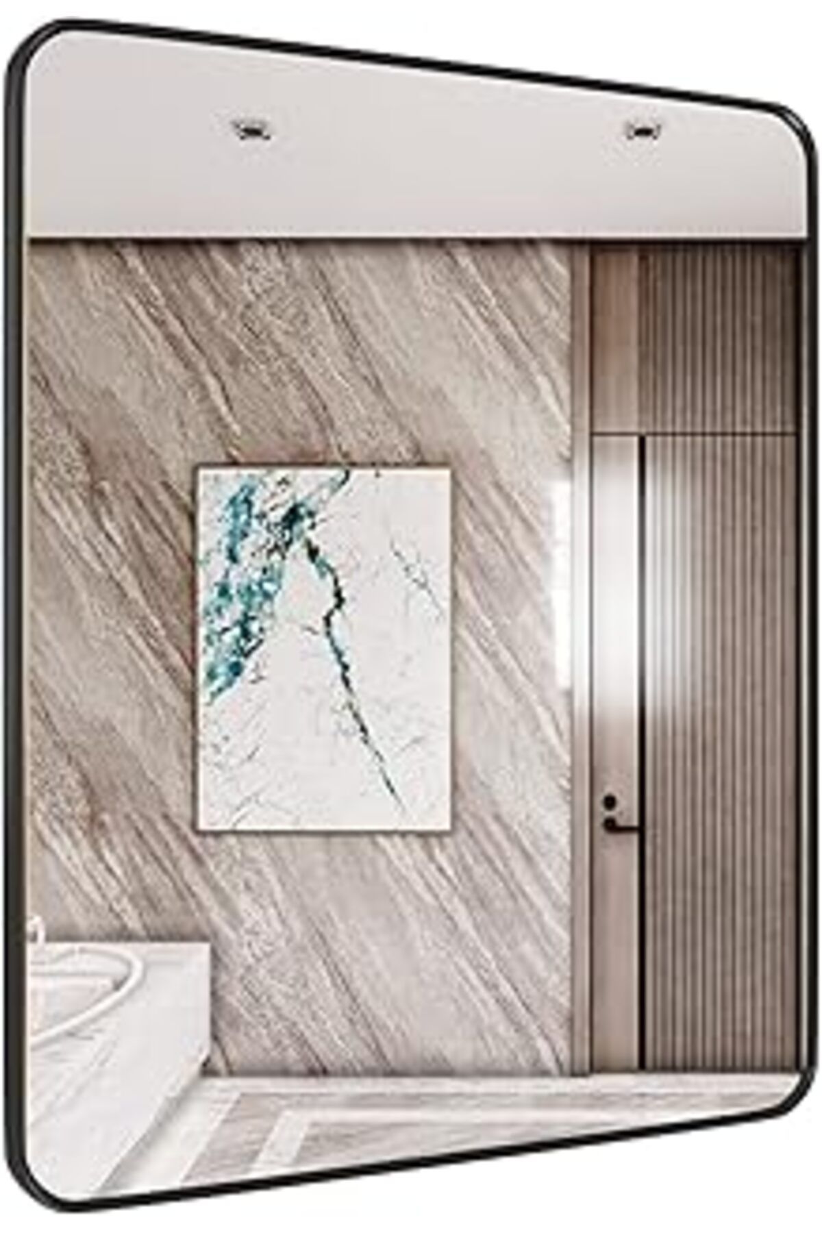 karadağsb Snugace Siyah Metal Çerçeveli Ayna Dikdörtgen Duvara Monte Banyo Vanity Ayna, 20 "X 28"