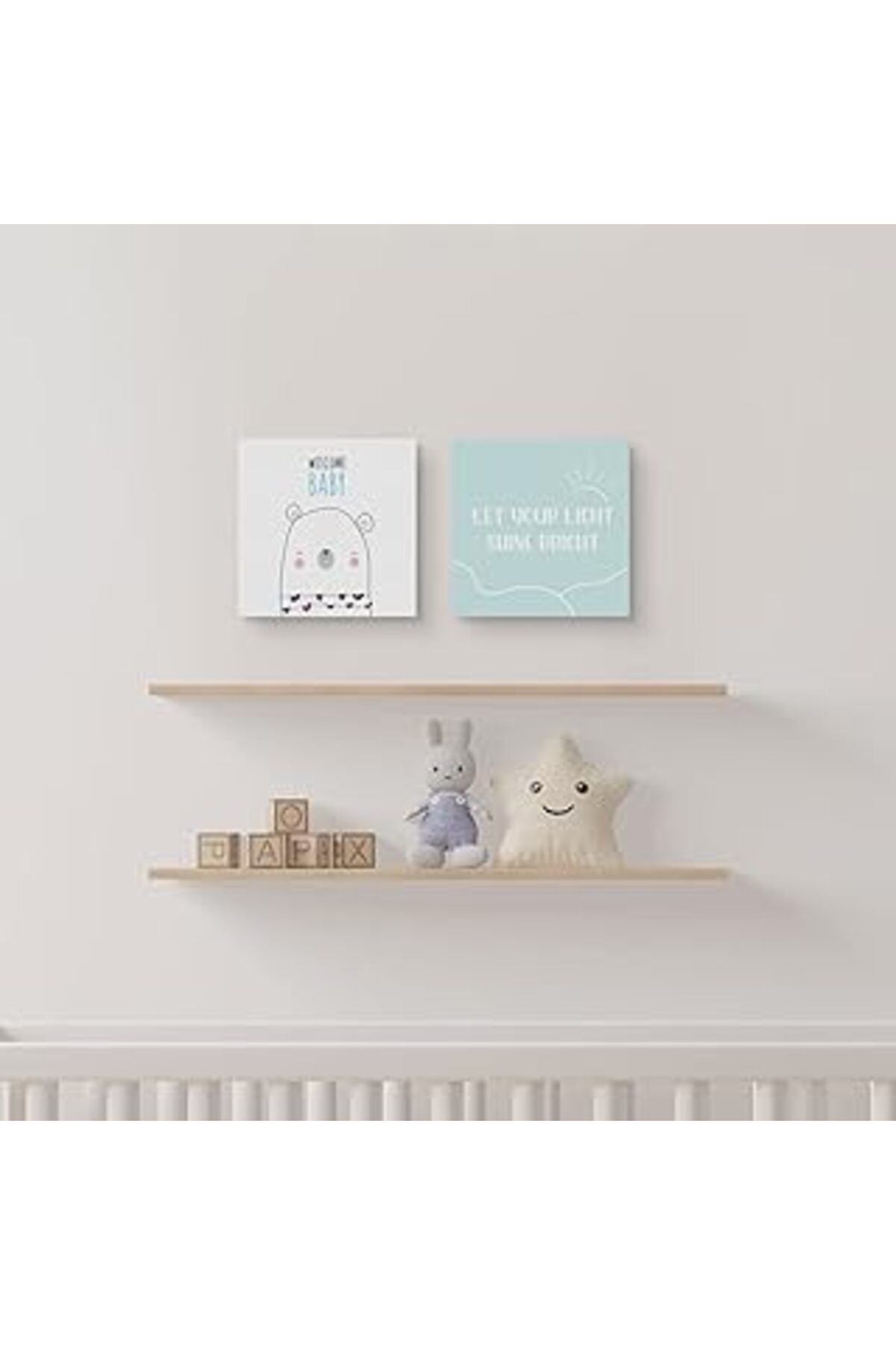 karadağsb Bebek Odasına Özel Minimal Ayı Tasarımlı Kanvas
