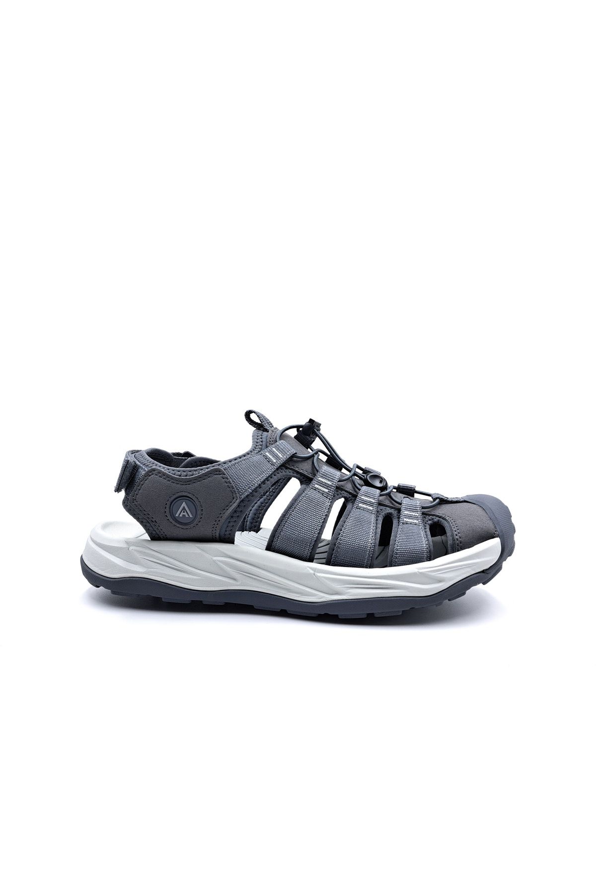 HUMTTO Burnu Kapalı 46 Numara Gri Erkek Outdoor Trekking Spor Sandalet
