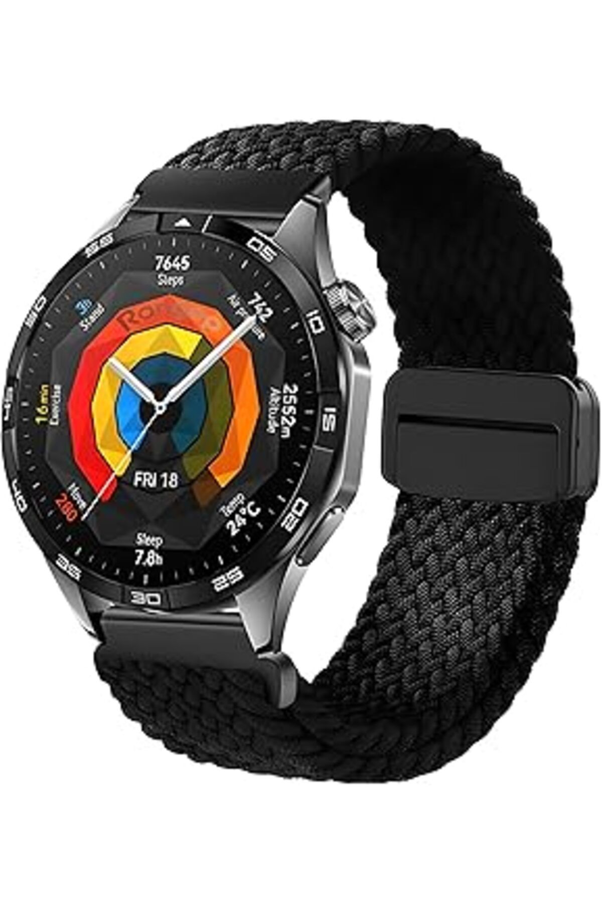 karadağsb Rongep Örgü Solo Loop 22Mm Kumaş Kordon Huawei Ile Uyumlu Watch Gt5/Gt5 Pro/Gt4/Watch 4 Pro/Gt3/Gt3