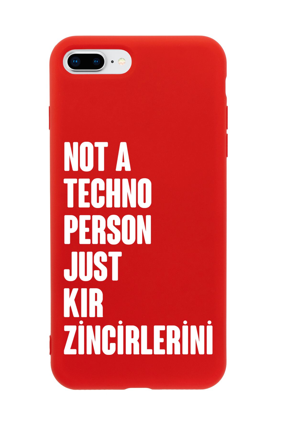 mooodcase iPhone 7 Plus / 8 Plus Uyumlu Not Techno Person Just Kır Zincirlerini Desenli Telefon Kılıfı