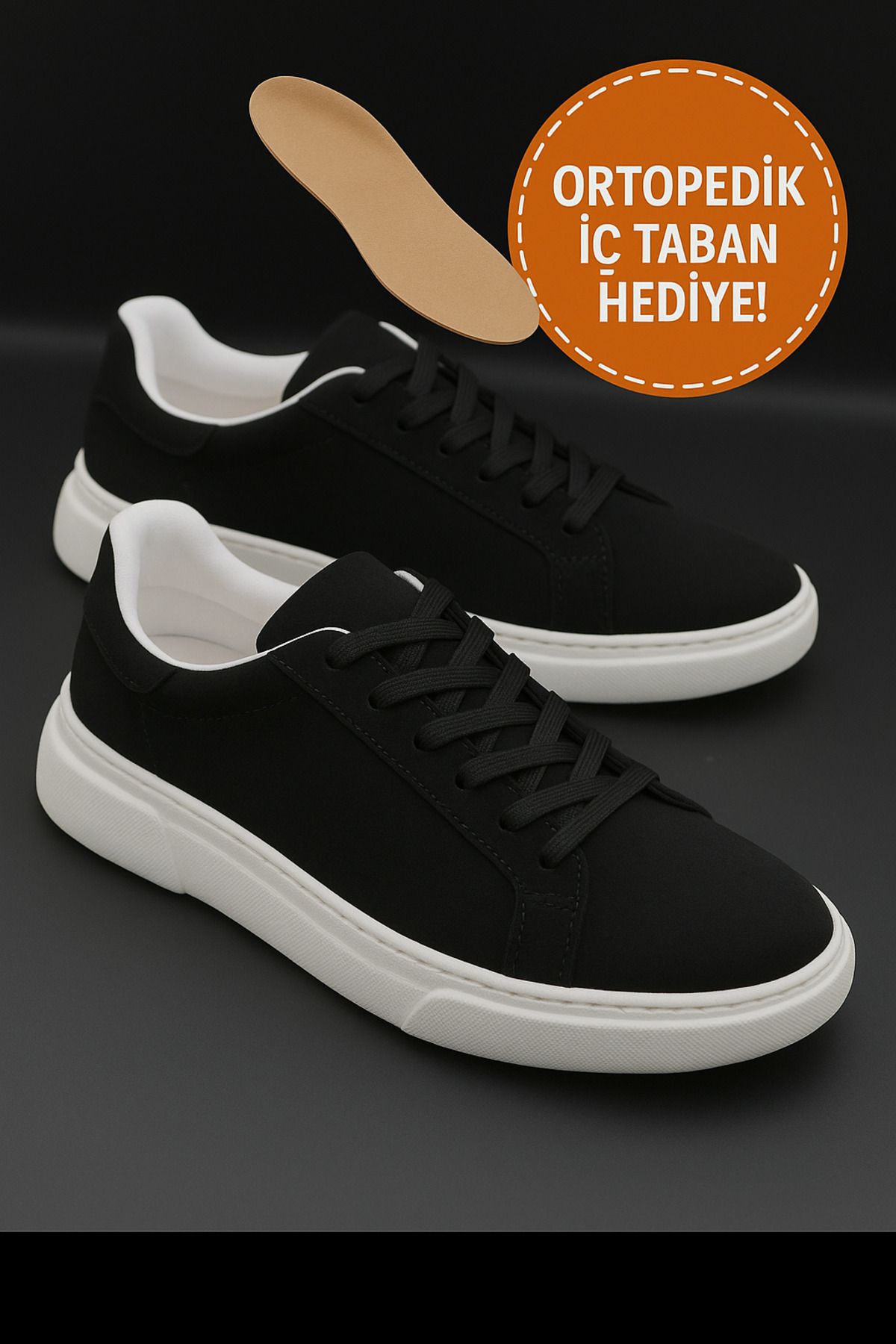 HEROD Erkek Siyah Sneaker Ayakkabı | Hafif Taban, Şehir Stili, Günlük Rahat Kullanım