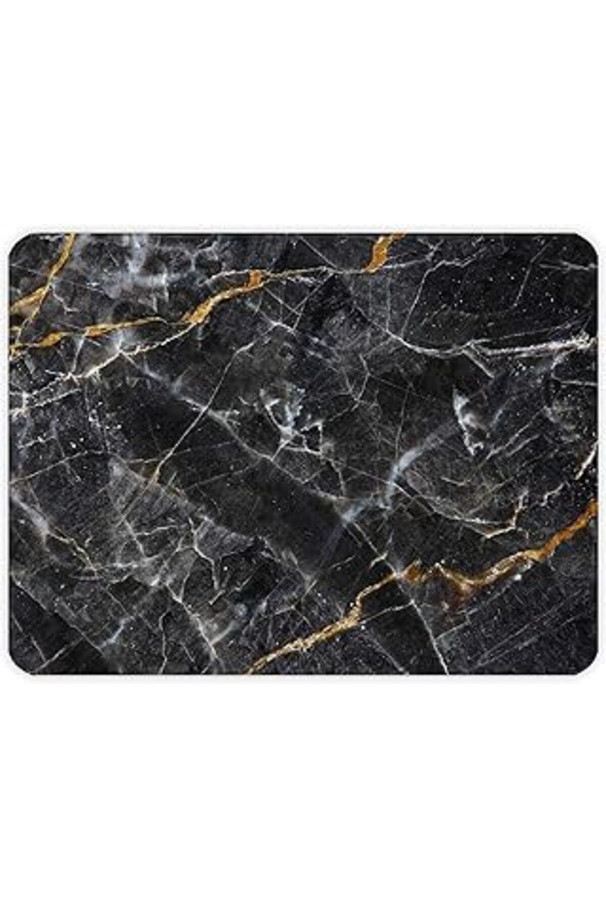 karadağsb Decorita 10011503202 Kahverengi Detaylı Siyah Mermer Görünümlü Cam Kesme Tahtası, 30Cm X 40Cm