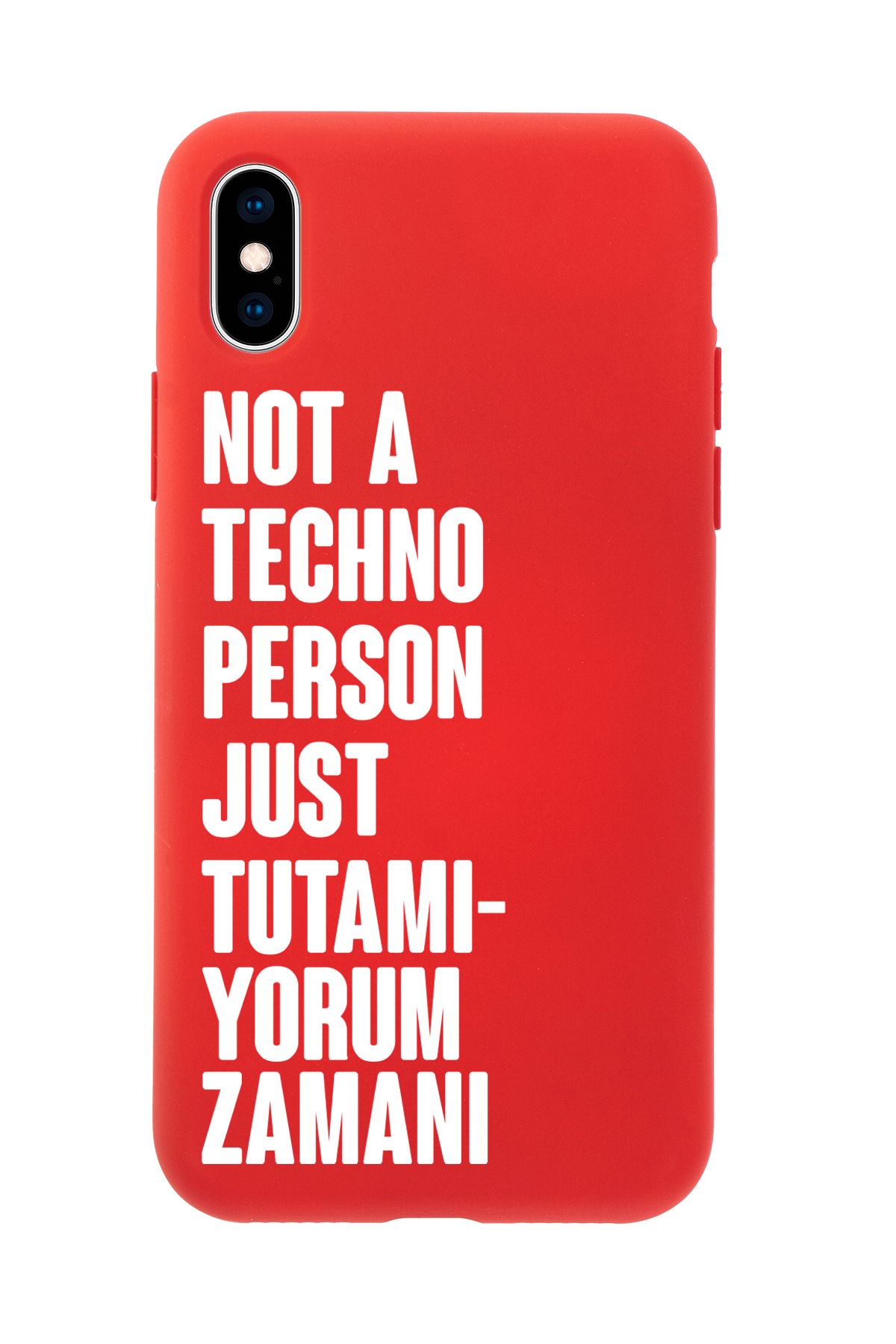 mooodcase iPhone X / Xs Uyumlu Not Techno Person Just Tutamıyorum Zamanı Desenli Telefon Kılıfı