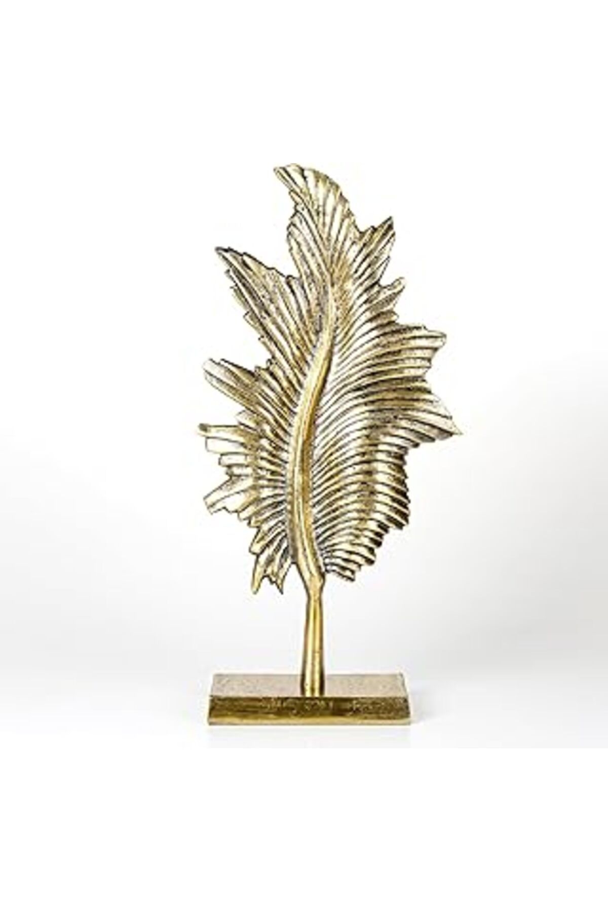 karadağsb Herdekora Dekoratif Metal Kaideli Yaprak Gold Eskitme 23X48X9,5 Cm.