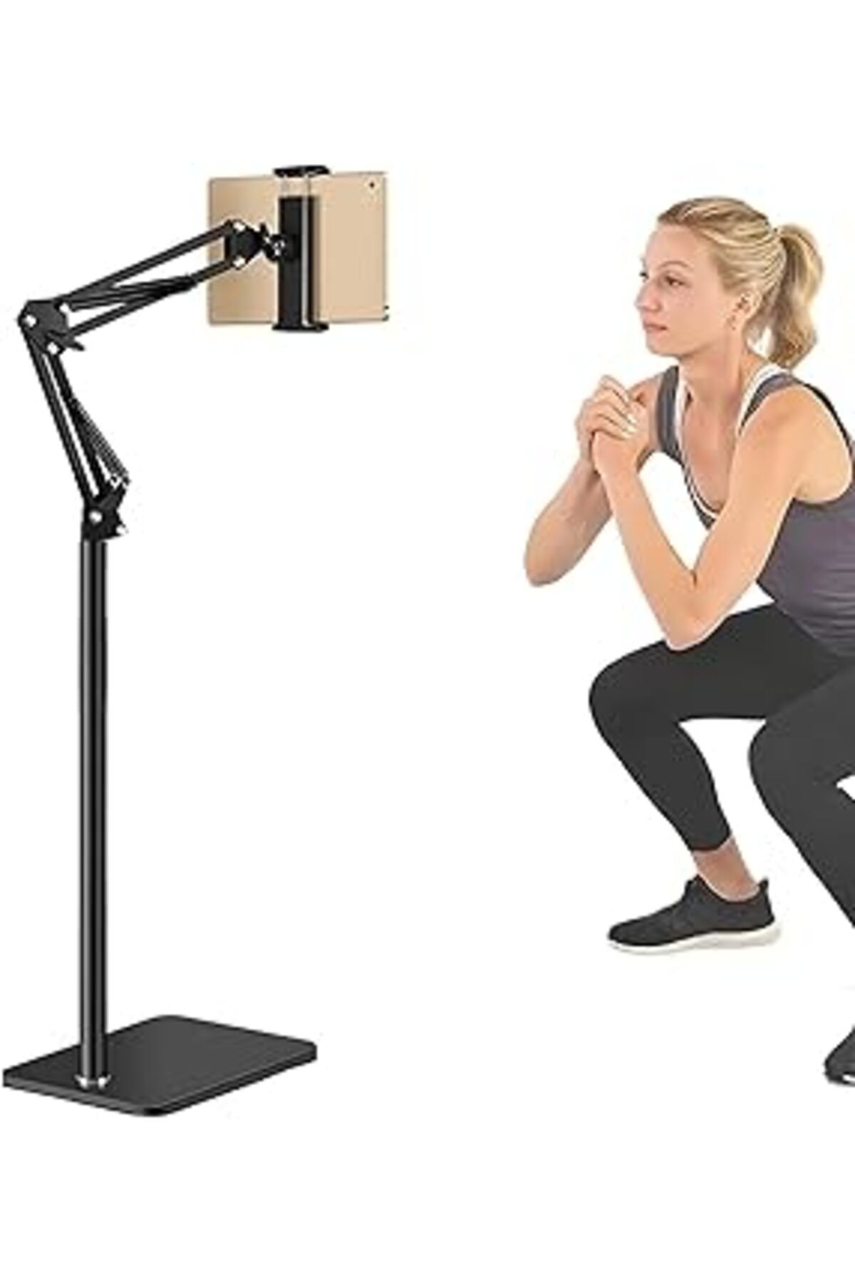 Hepta Collection Kyrotech Alüminyum Tablet Standı, Kaz Boynu, 360 Derece Dönebilen, Iphone Ipad Pro 12,9'', Ipad Air