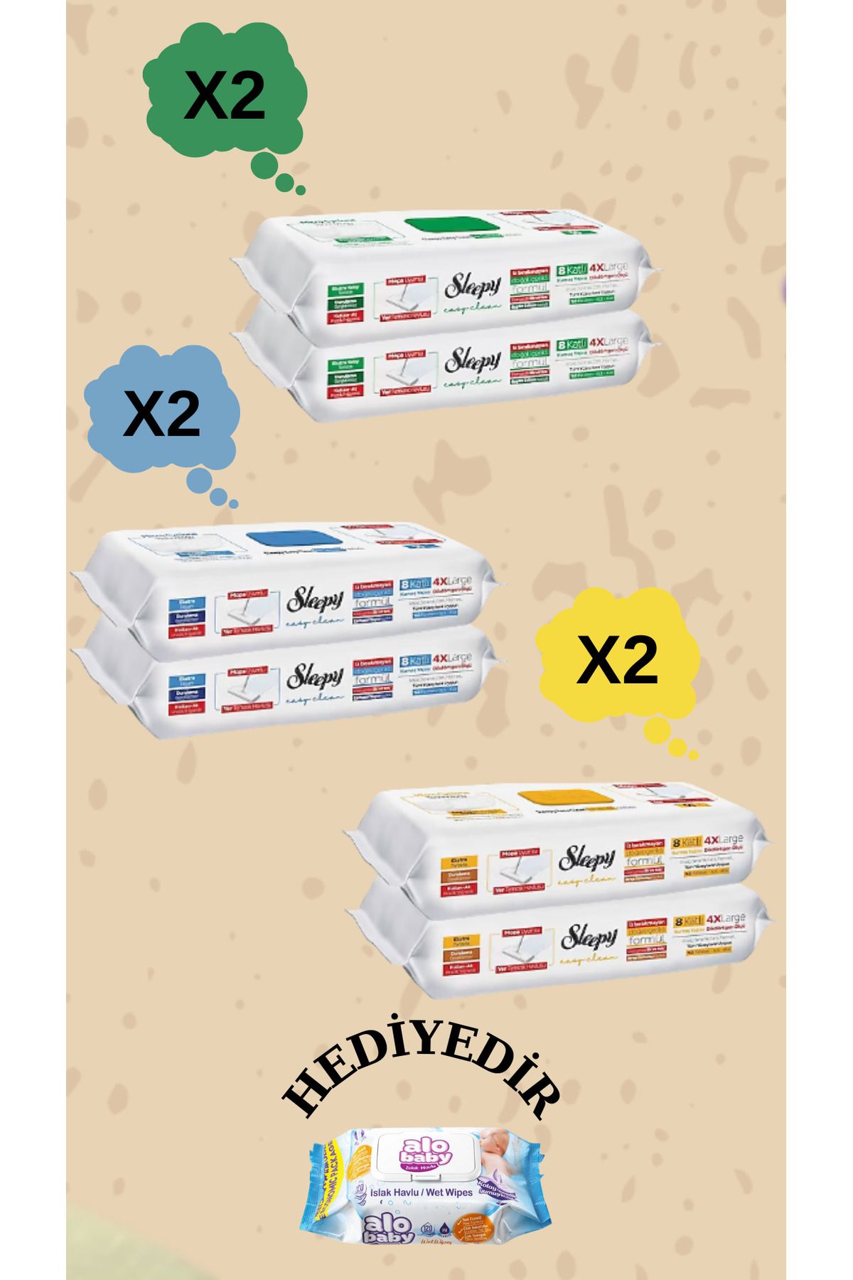 Sleepy Mop 4xl Mopa Uyumlu 600 Yaprak Yüzey Temizlik Havlusu