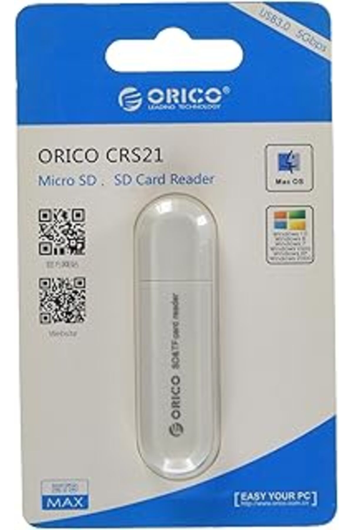 Pazarcan Orico Crs21 Usb 3.0 Sd Tf Micro Sd Kart Okuyucu Beyaz