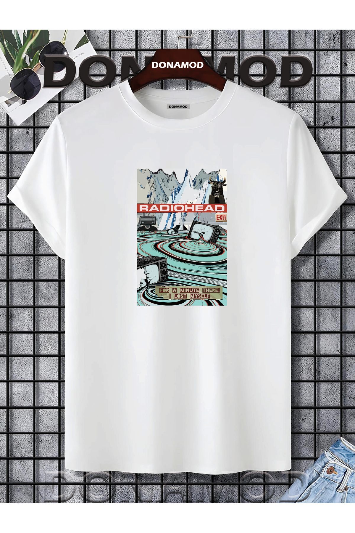 donamod Siyah Beyaz Oversize Radiohead Rammstein Angel Opeth Burzum Rock Metal Black Müzik Tişört T shirt