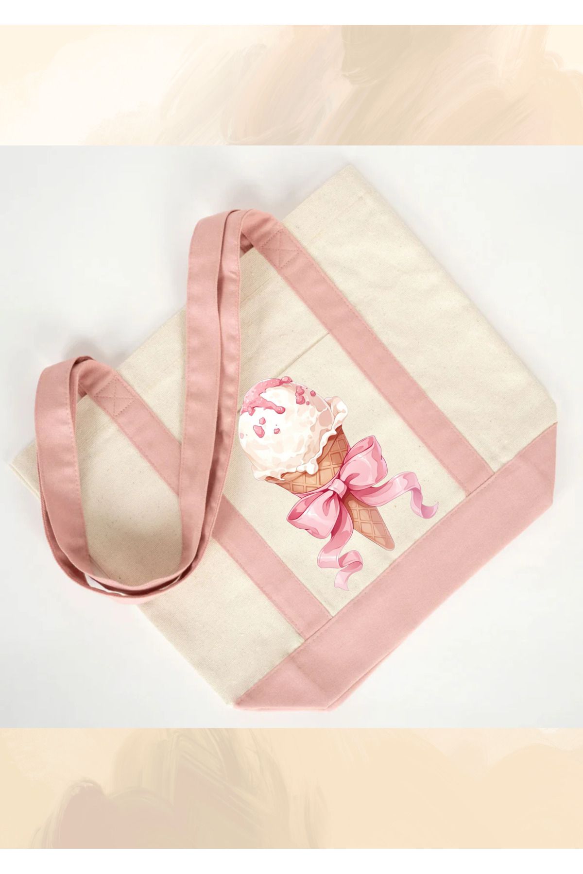 WHB Trend Kanvas Çanta 40x35x12cm -Ön Cep 17x20 cm- Pembe Renkli Kulp