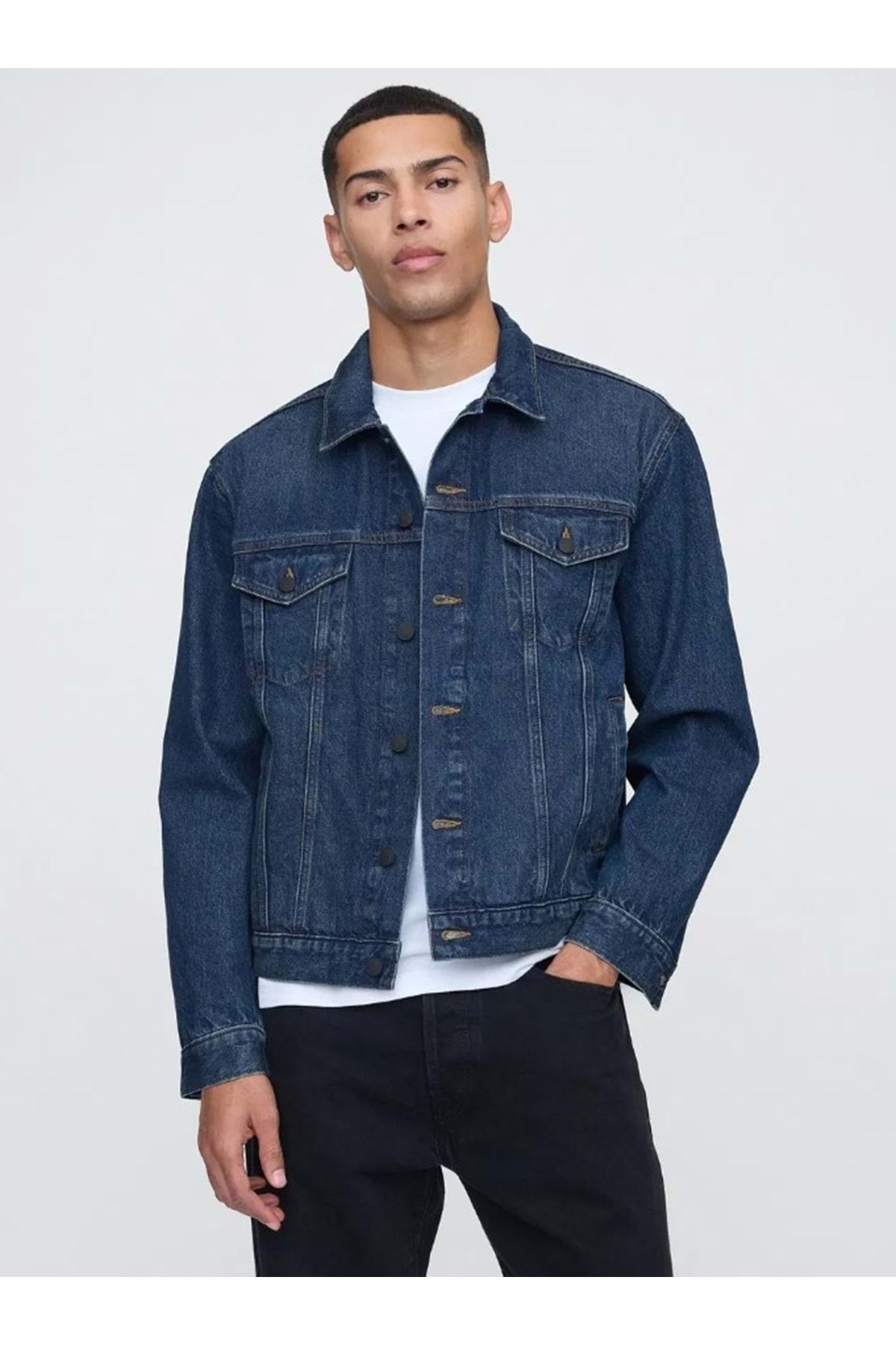 GAP V-new Denim Icon Jacket - Lıght 722737000 Icon Denim Ceket Erkek Kot Ceket Lacivert