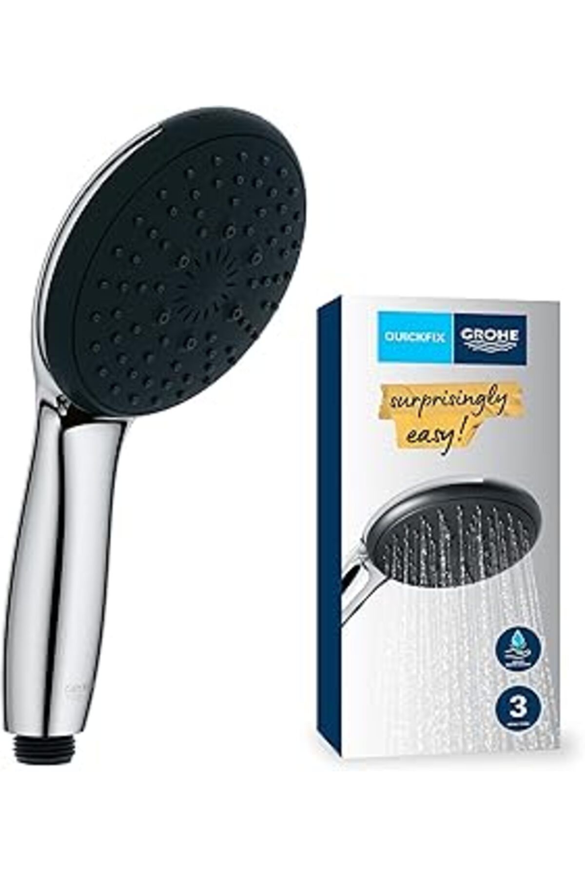 Hepta Collection Vitalio Start 110 El Duşu, 3 Akışlı (Masaj, Yağmur & Jet), Smartswitch, 110Mm Yuvarlak Duş Başlığı,