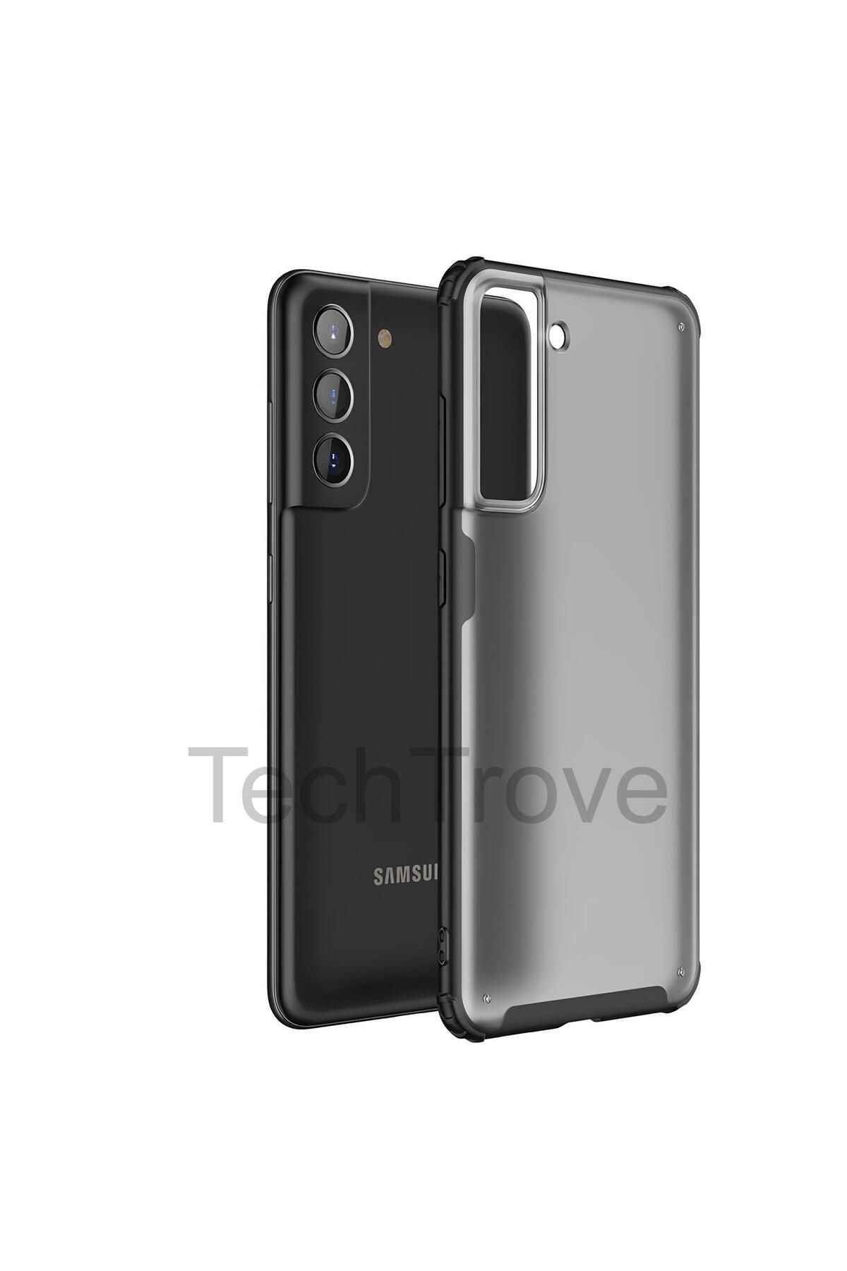 TechTrove Samsung Galaxy S21 FE Kılıf Extra Korumalı Arkası Şeffaf Slikon Kapak