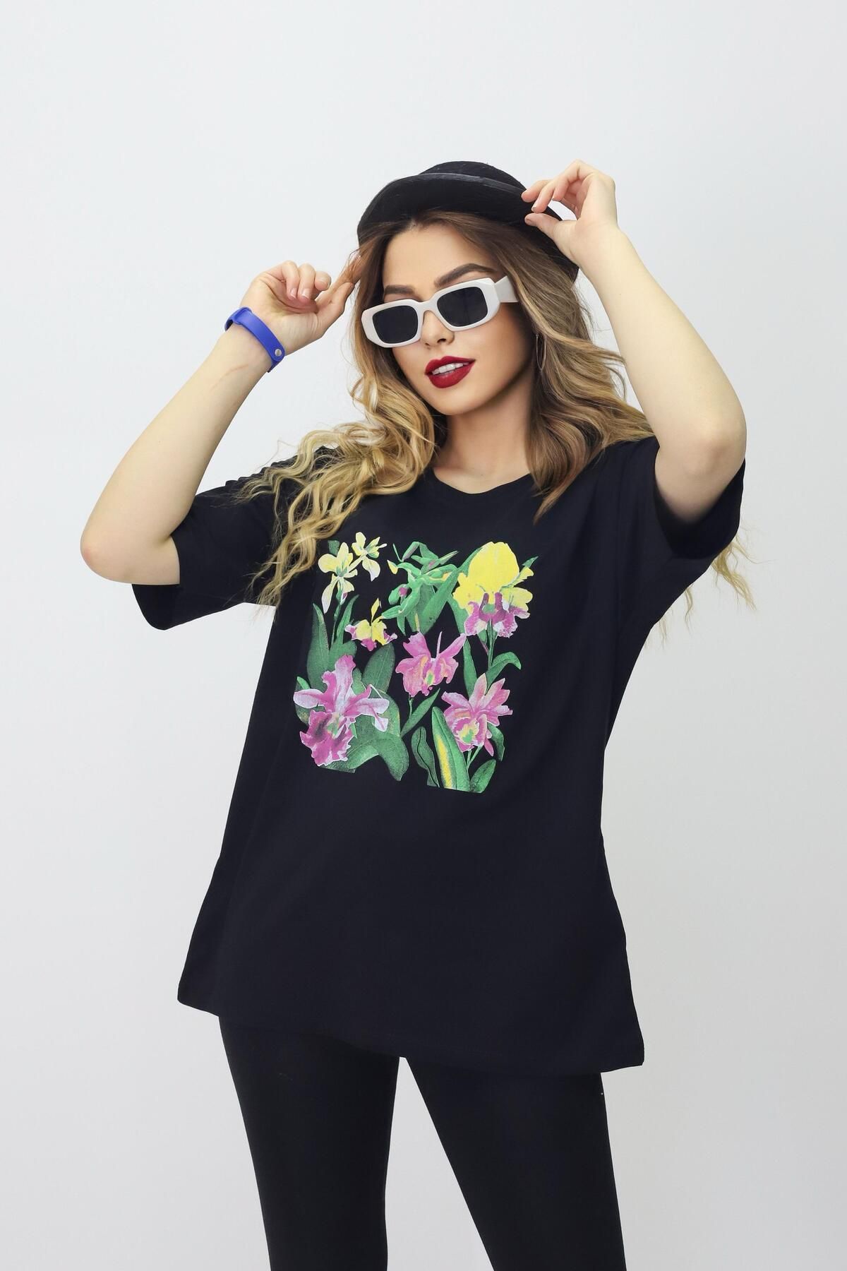 Bala Giyim Baskılı Oversize Kadın T-Shirt