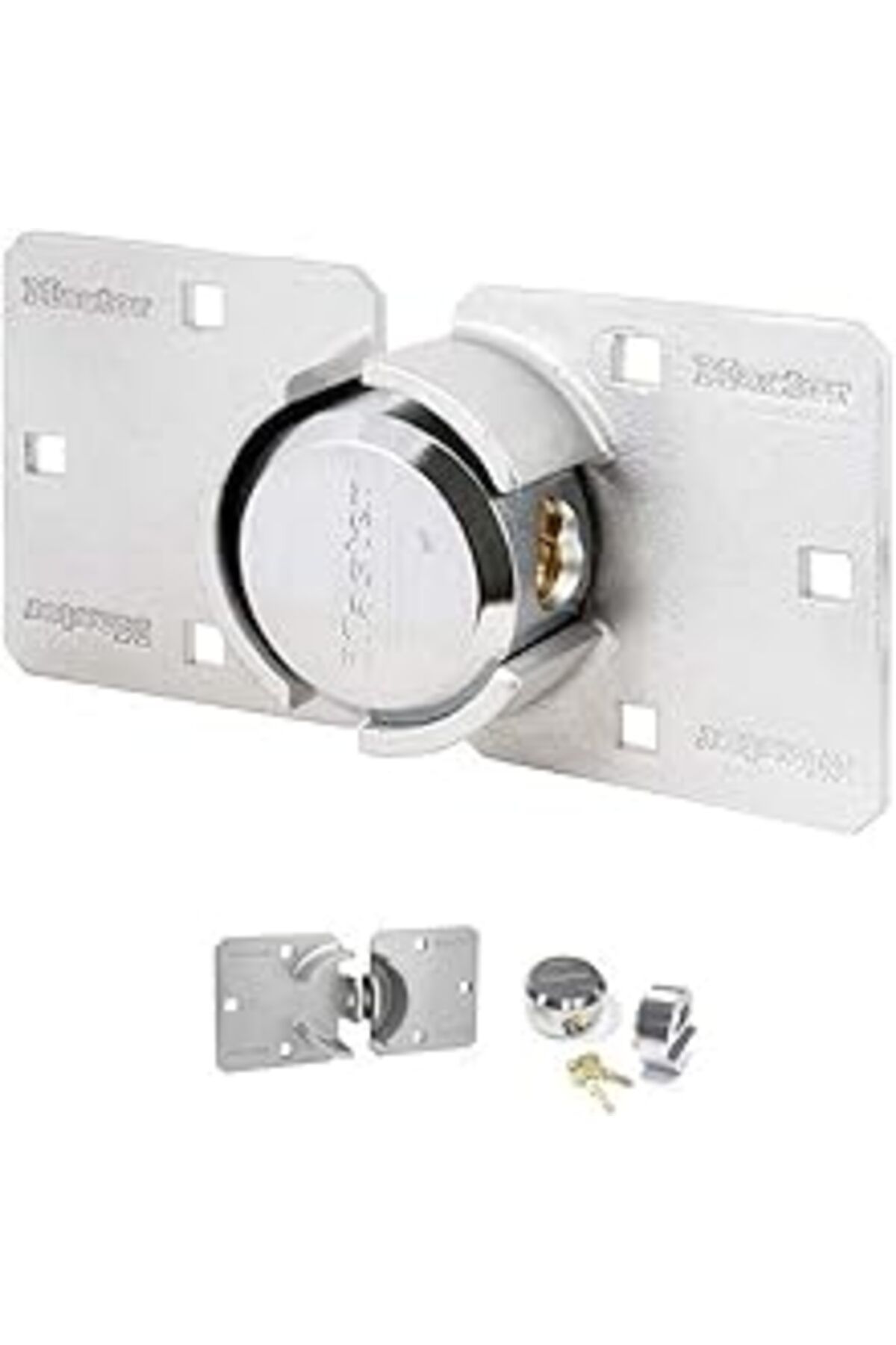 Mu Art Ahşap Master Lock – 736Eurd – Vorteilpack: Menteşe + Yuvarlak Asma Kilit Ohne Askı