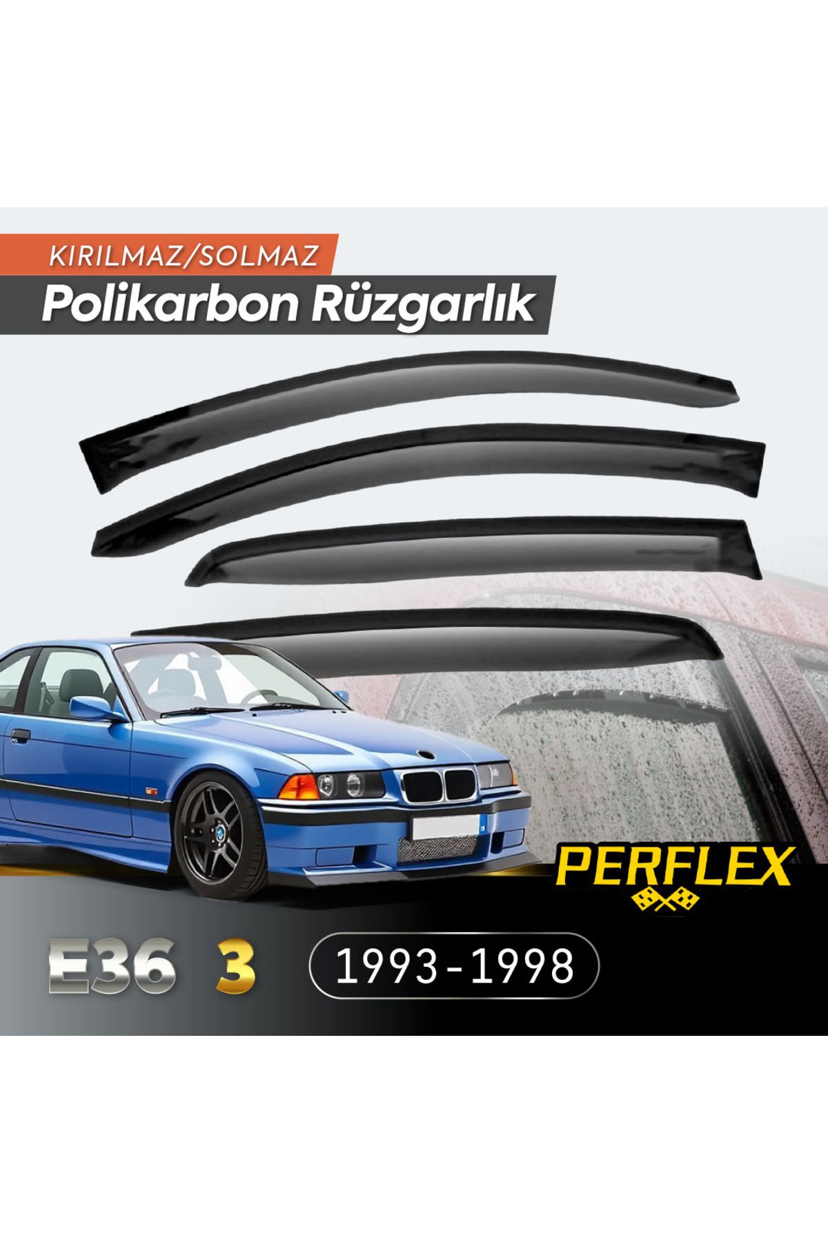 musellife BMW E36 3 Serisi 1993-1998 Cam Rüzgarlığı V2 Mugen