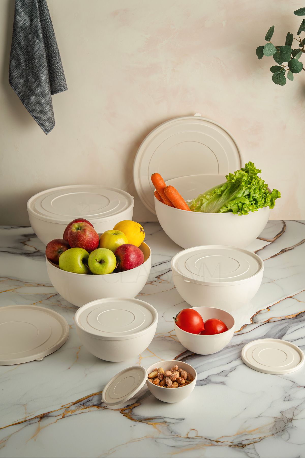 clasavm-7-Piece Soft Lid Storage Container Set, Round Bowl with Lid, 0.2- 0.6 - 1.2- 2.5 - 4 - 6 - 8.5L 3