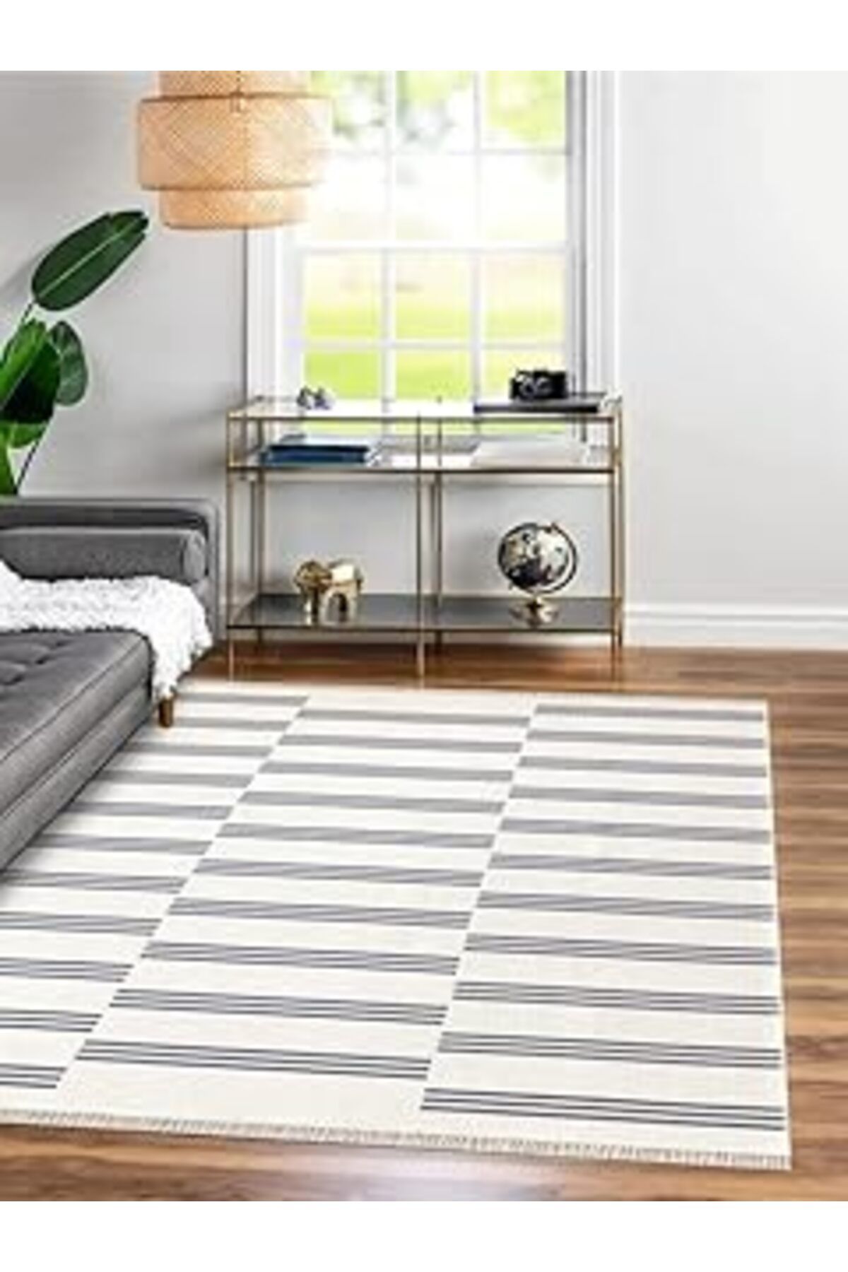 robotrend Mec Home Çift Taraflı Makinada Yıkanabilir Modern Desenli Dokuma Kilim Karessa (60X180)