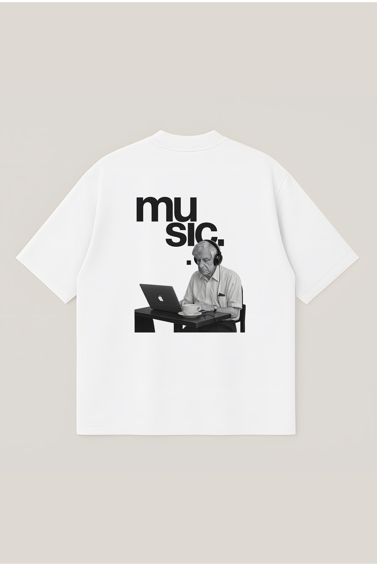 Moon Dancer Music Unisex Oversize Baskılı Boxy Fit Kalın Kumaşlı T-shirt