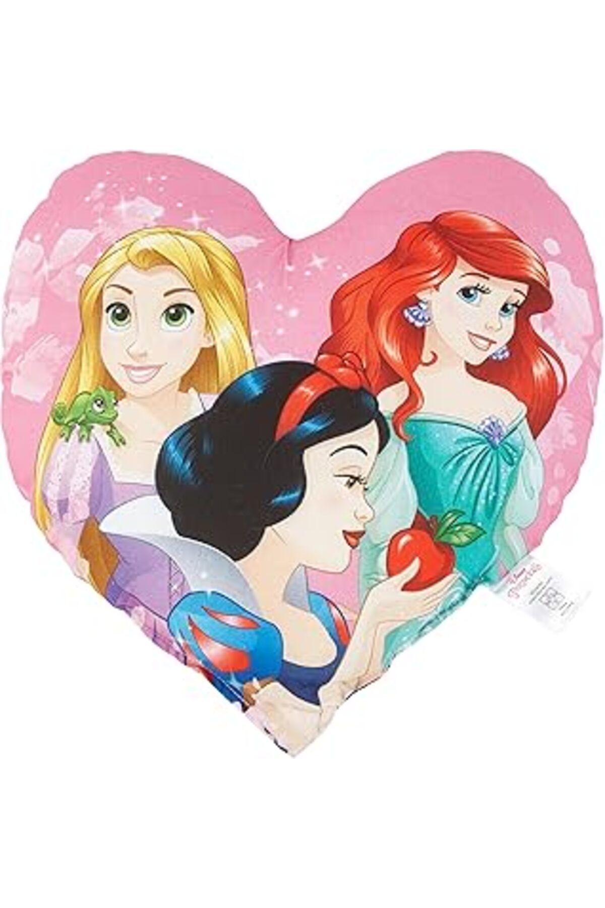 karadağsb Taç Disney Princess Heart Lisanslı Karakter Baskılı%100 Pamuk Kırlent, Pembe, Kalp 40X40 Cm