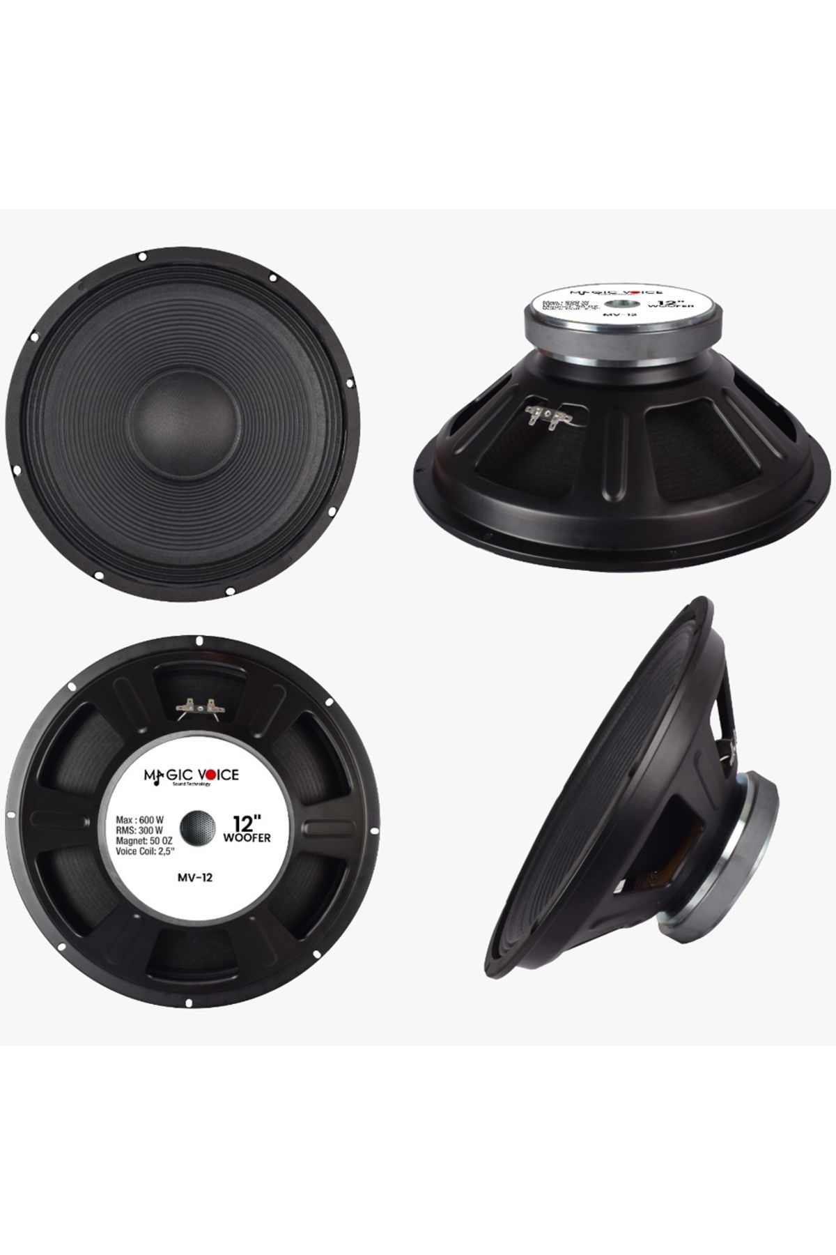 robotrend Magicvoice Mv-12 Max 600w / Rms 300 Watt 12 30 Cm Woofer Yedek Hoparlör