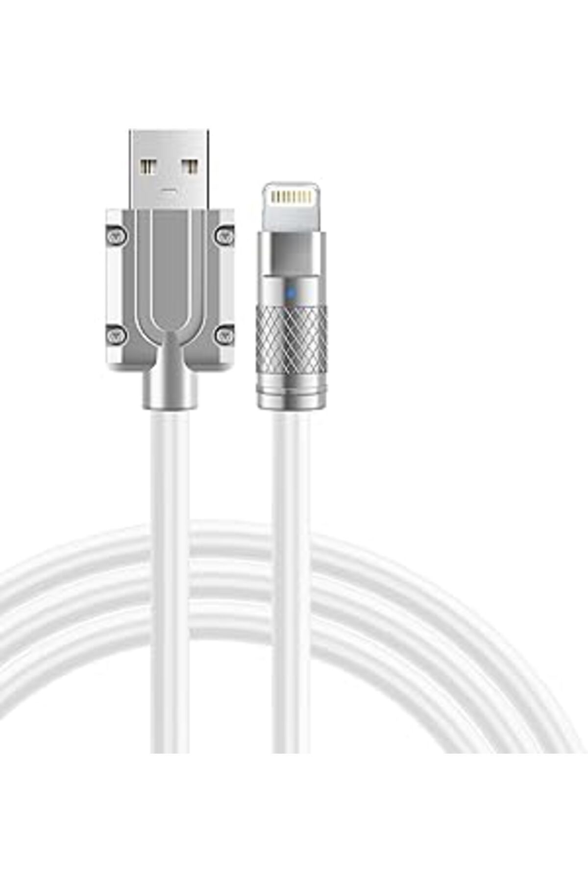 Pazarcan Apera Bn58 Iphone Uyumlu 120W Watt 6A Süper Hızlı Şarj Data Kablosu 1 Metre Ios Kablo (Beyaz)