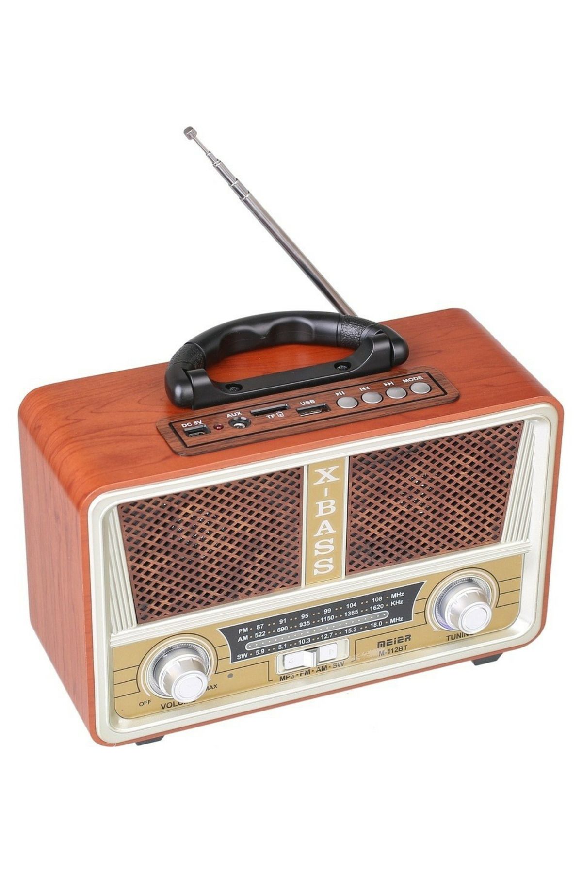 L'eDoren M-112 Bt Nostaljik Ahşap Retro Radyo Bluetooth Fm Sd Aux Us