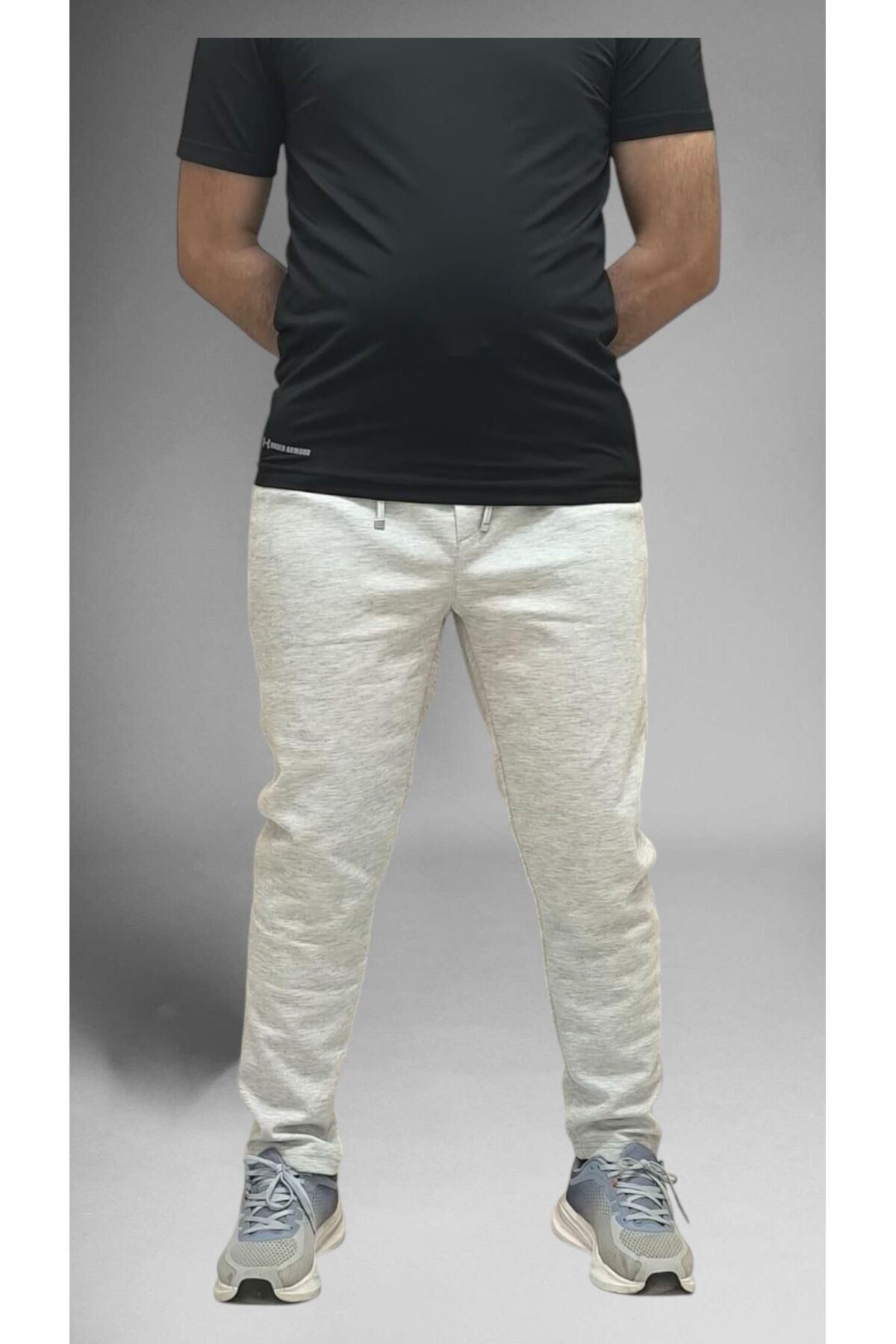 MODA GRİ ERKEK PANTOLON KRAL PİKE KUMAŞ BELİ LASTİKLİ BAĞCIKLI DÜZ PAÇA MODEL