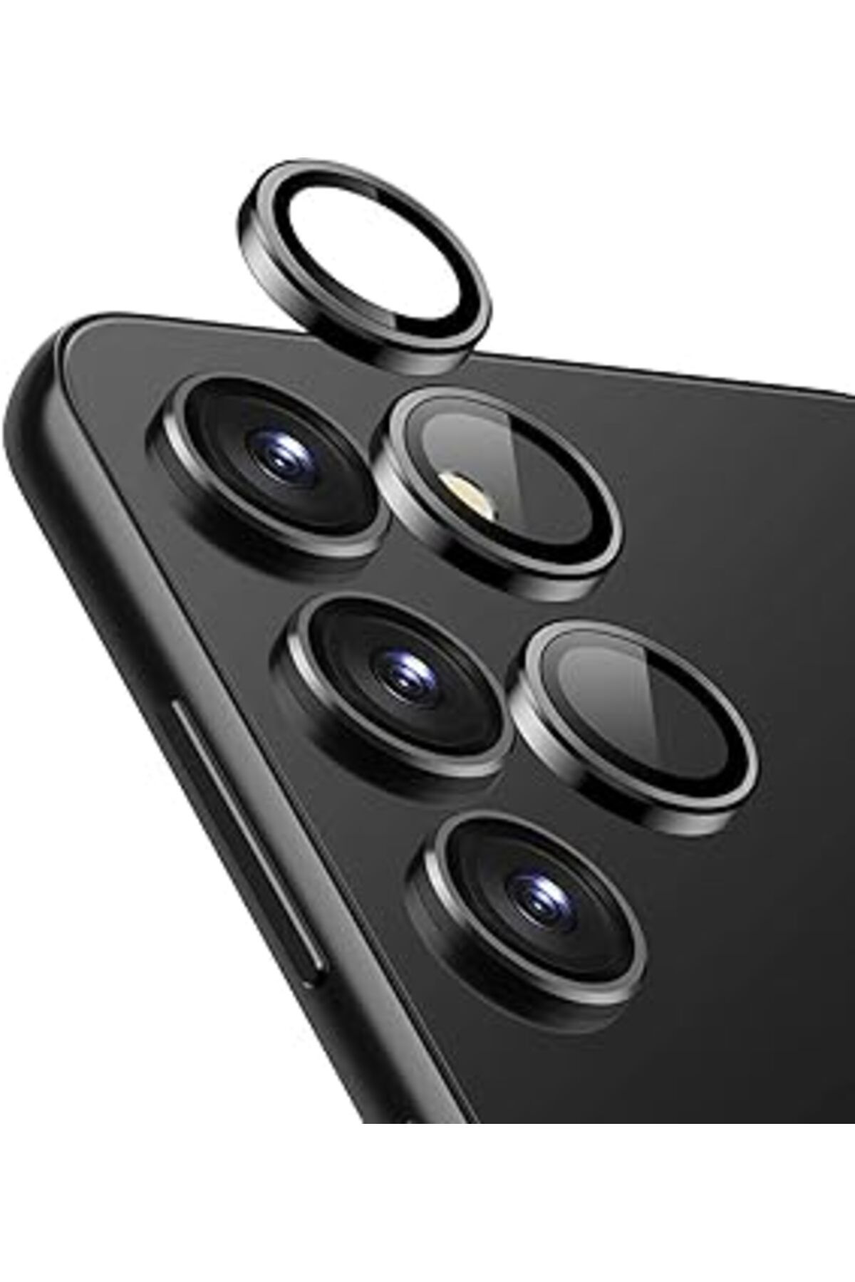 Pazarcan Microsonic Samsung Galaxy S24 Fe Tekli Kamera Lens Koruma Camı Siyah