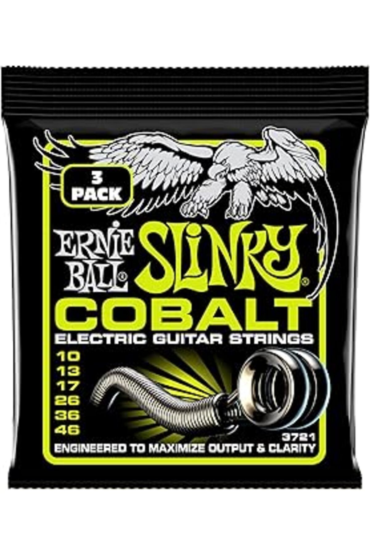 jupiter global bazaar Ernie Ball Normal Slinky Kobalt Elektro Gitar Enstrüman Telleri 3'Lü Paket, Ölçü 10-46