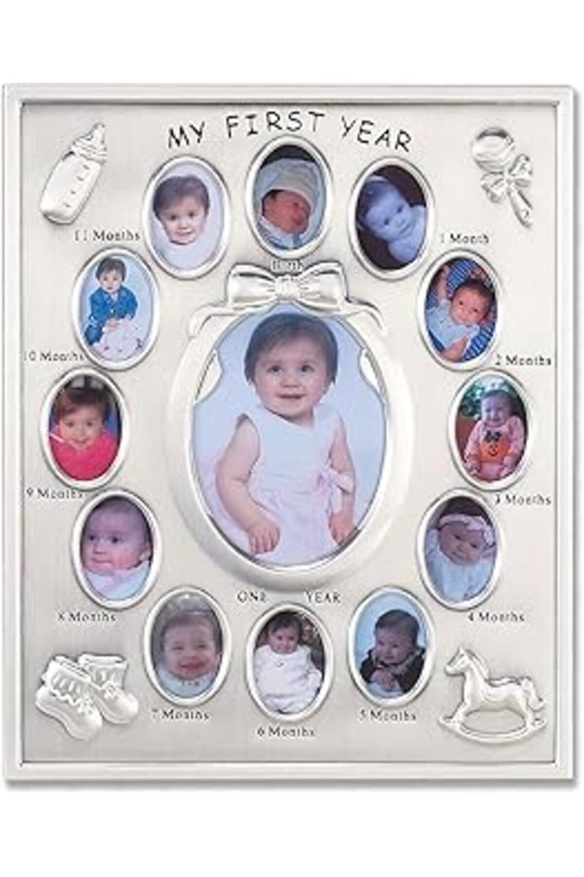 robotrend Lawrence Frames Silver Plated My First Year Picture Frame
