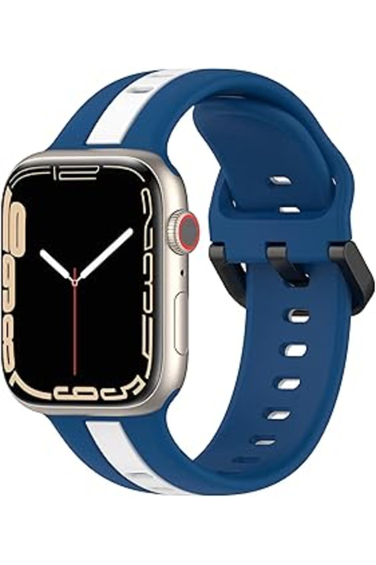 karadağsb Minesk Apple Watch Ile Uyumlu 42/44/45/49 Mm Için Metal Tokalı Spor Silikon Kordon Çift Renkli Hava