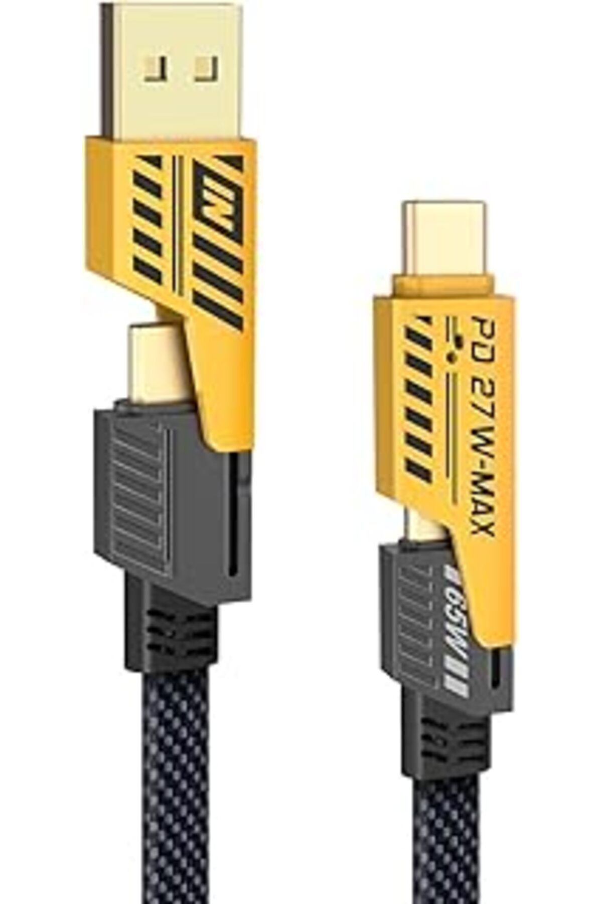 Mu Art Techbender 4 In 1 Çoklu Usb Şarj Kablosu: 1,5 M, Type C To Lightning Örgü Şarj Kablosu Usb A/Usb C