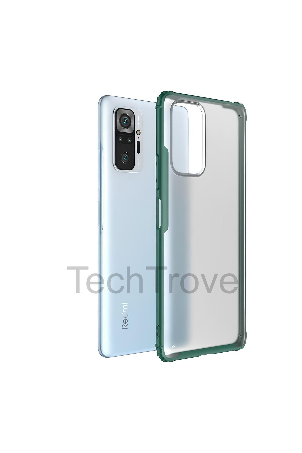 TechTrove Xiaomi Redmi Note 10 Pro Kılıf Extra Korumalı Arkası Şeffaf Slikon Kapak