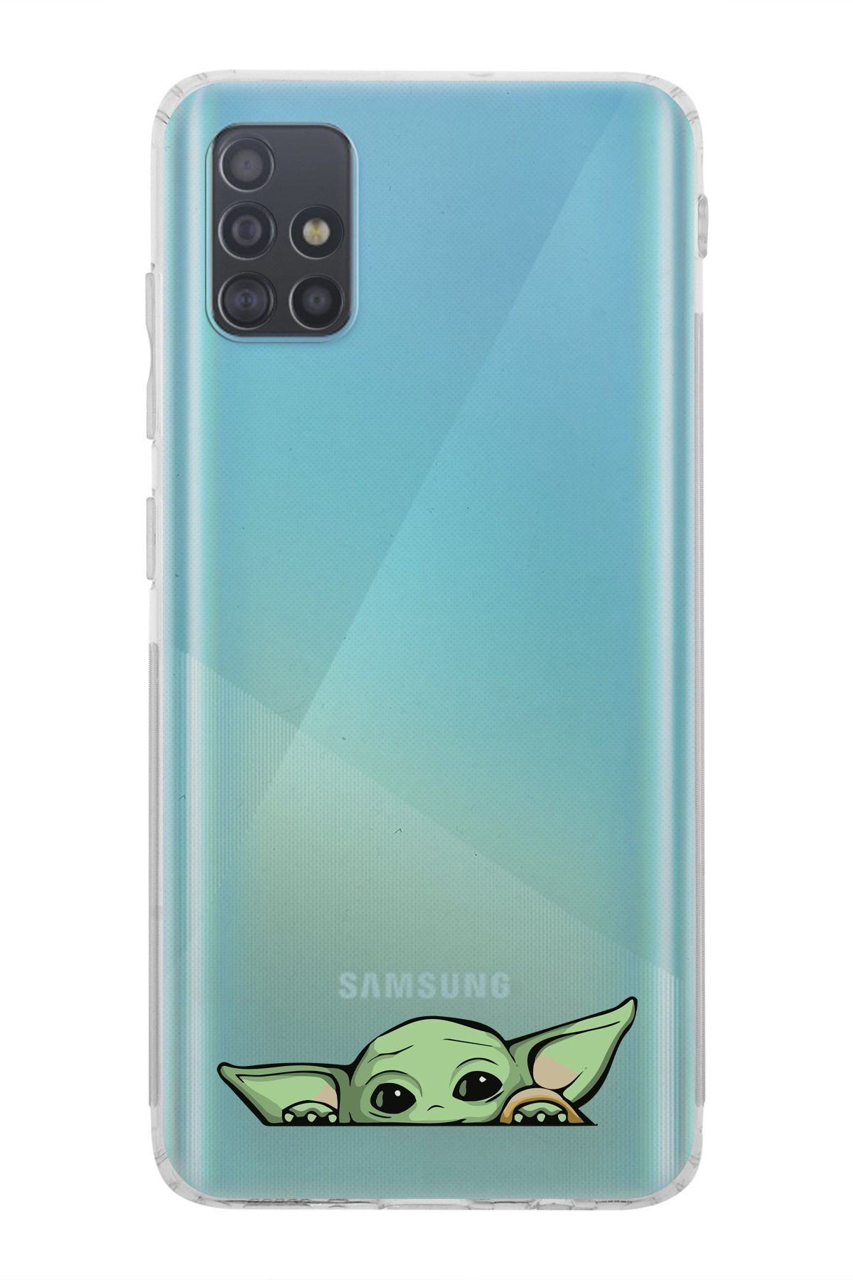 moonset Samsung Galaxy A51 Uyumlu Yoda Tasarımlı Baskılı Şeffaf Telefon Kılıfı