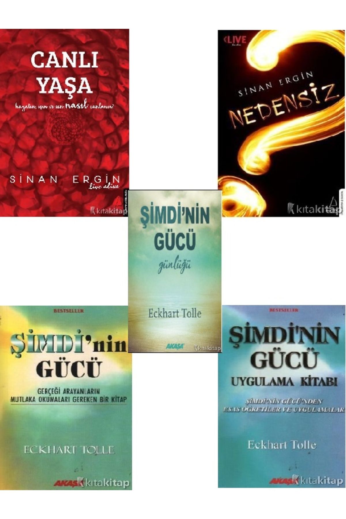 Destek Yayınları Canlı Yaşa - Nedensiz - Şimdi’nin Gücü - Sinan Ergin - Eckhart Tolle 5 KİTAP SET ( ÜCRETSİZ KARGO )