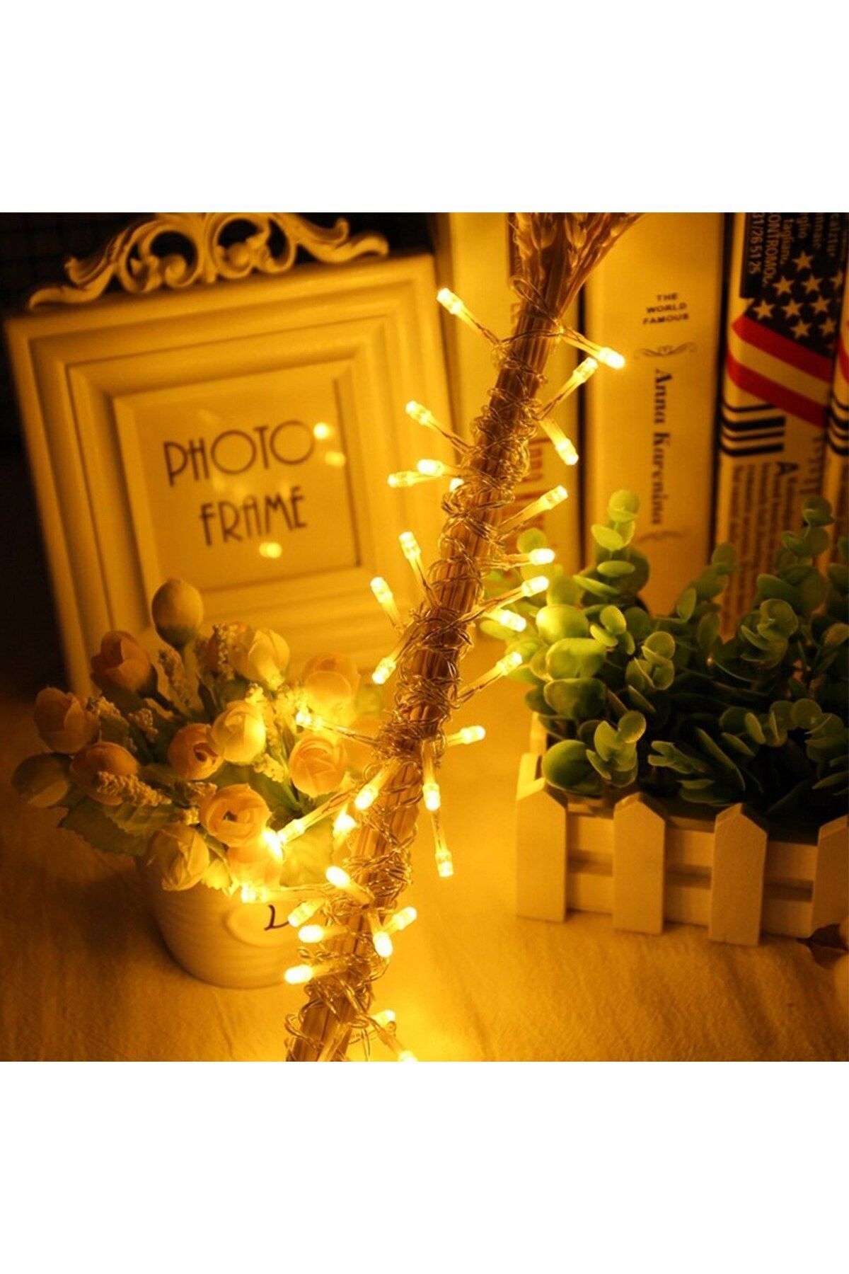 gizmurstore 10 Metre 100 Ledli 8 Fonksiyonlu Dekoratif Lambader Sarı Lamba (4767) - GMS3668-9224