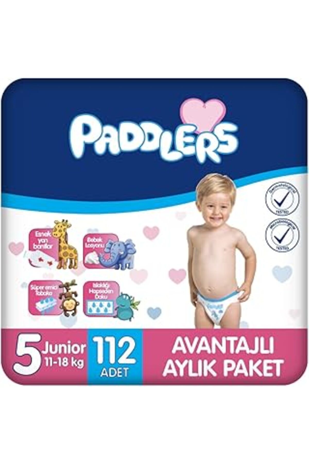 Mu Art Ahşap Paddlers Bebek Bezi 5 Numara Junior 112 Adet (11-18 Kg) Aylık Paket