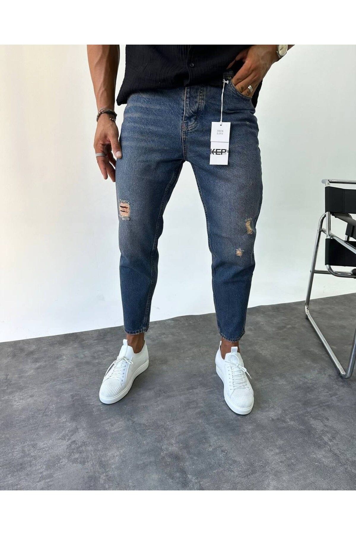 Casualmen32 Yırtık Detay Ocean Boyfriend Jean