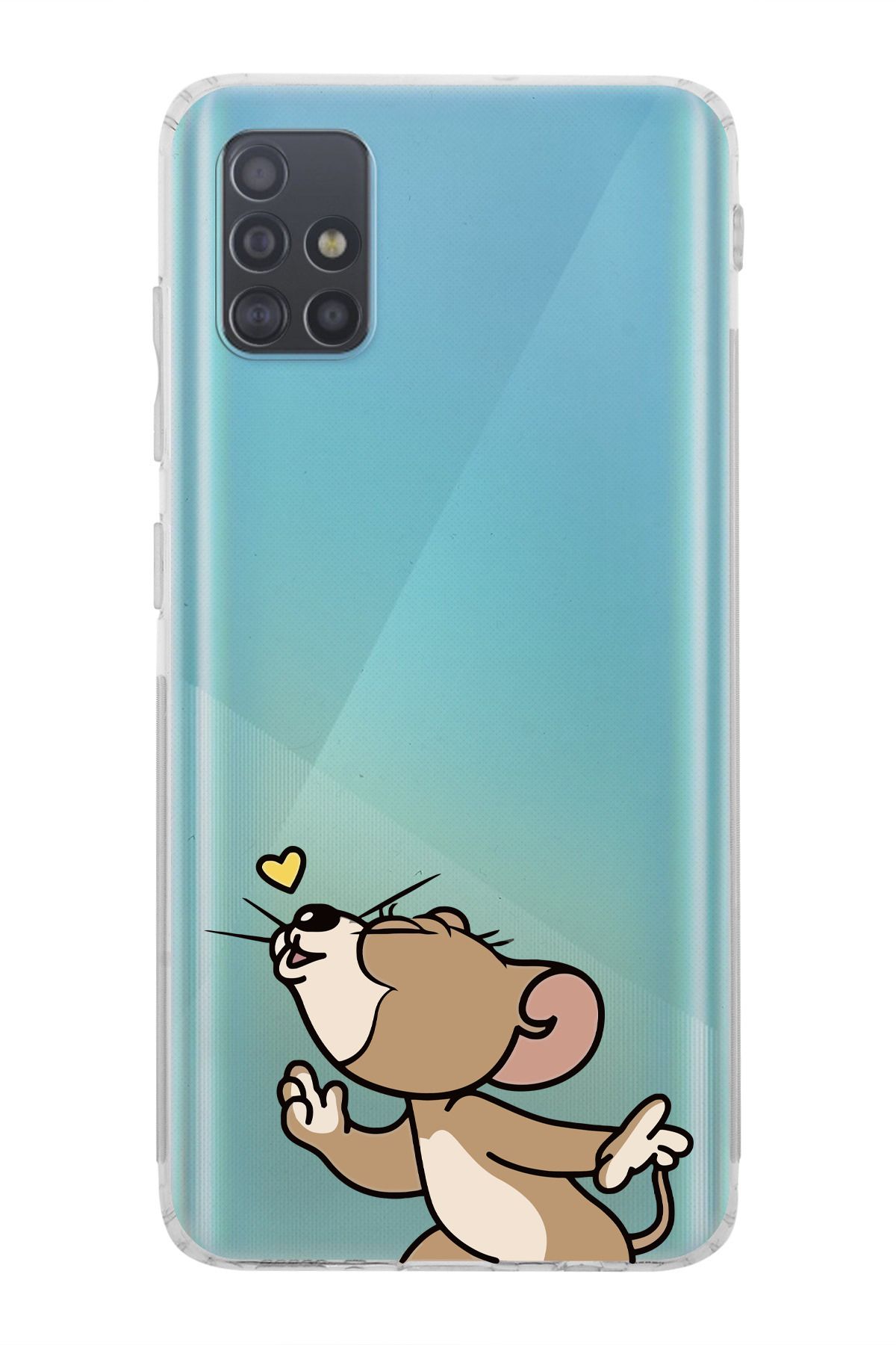moonset Samsung Galaxy A51 Uyumlu Jerry Tasarımlı Baskılı Şeffaf Telefon Kılıfı