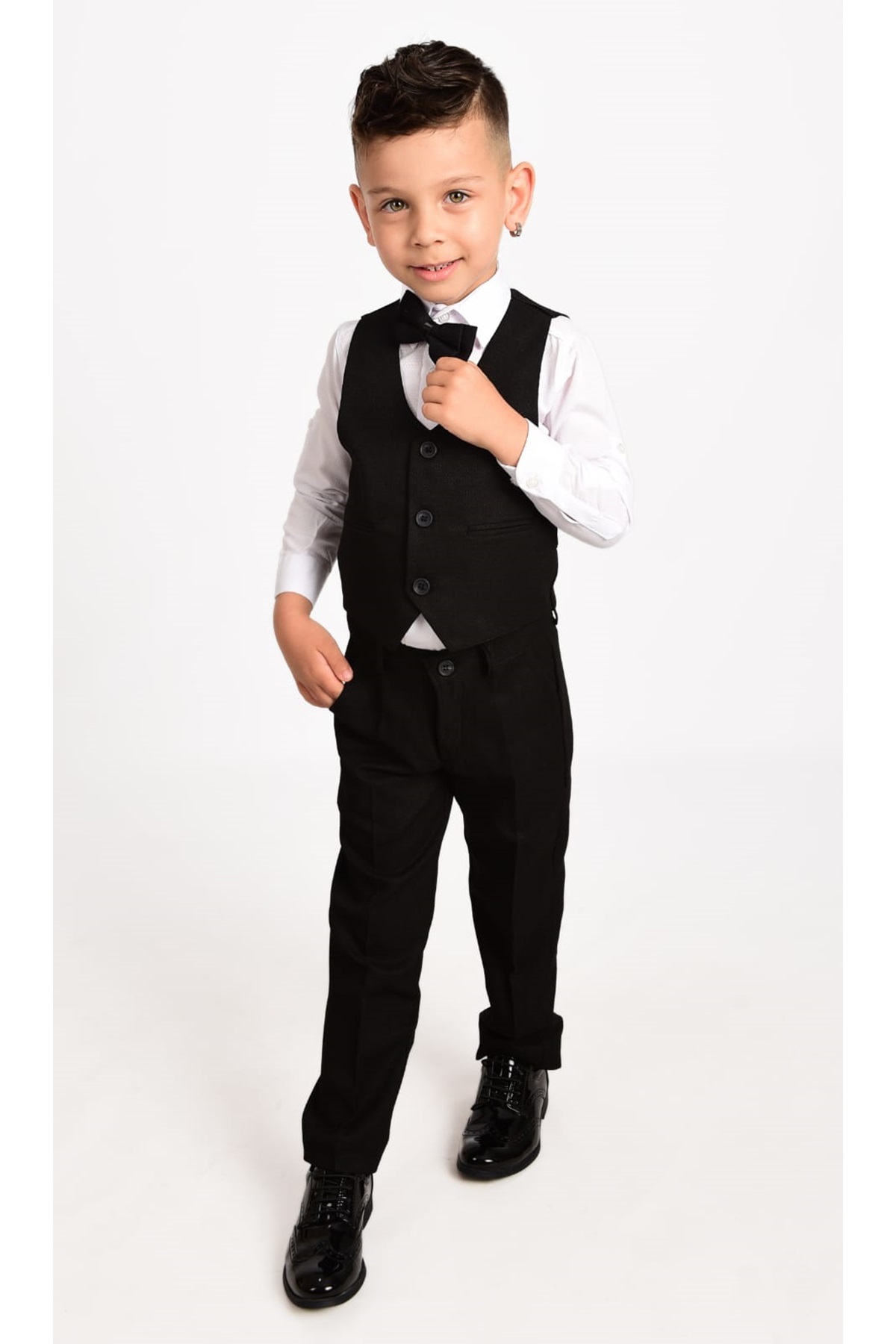 Mnk Yelekli Erkek Çocuk Takım Elbise MNK0272 SİYAH fotoğrafı 6 (önizleme)