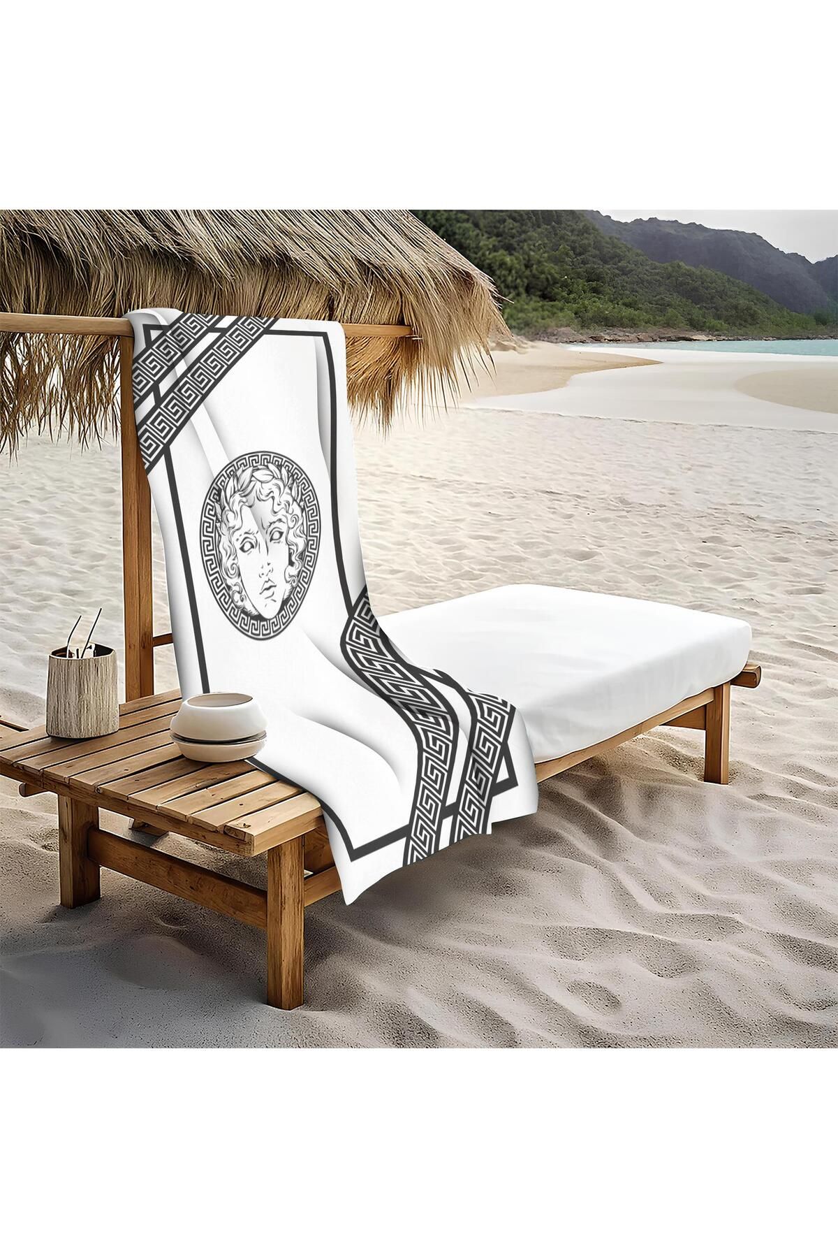 Doruklar Home Collection Dekoratif Modern Desenli Plaj Deniz Havlusu Peştamal 80x160 CM LUX72
