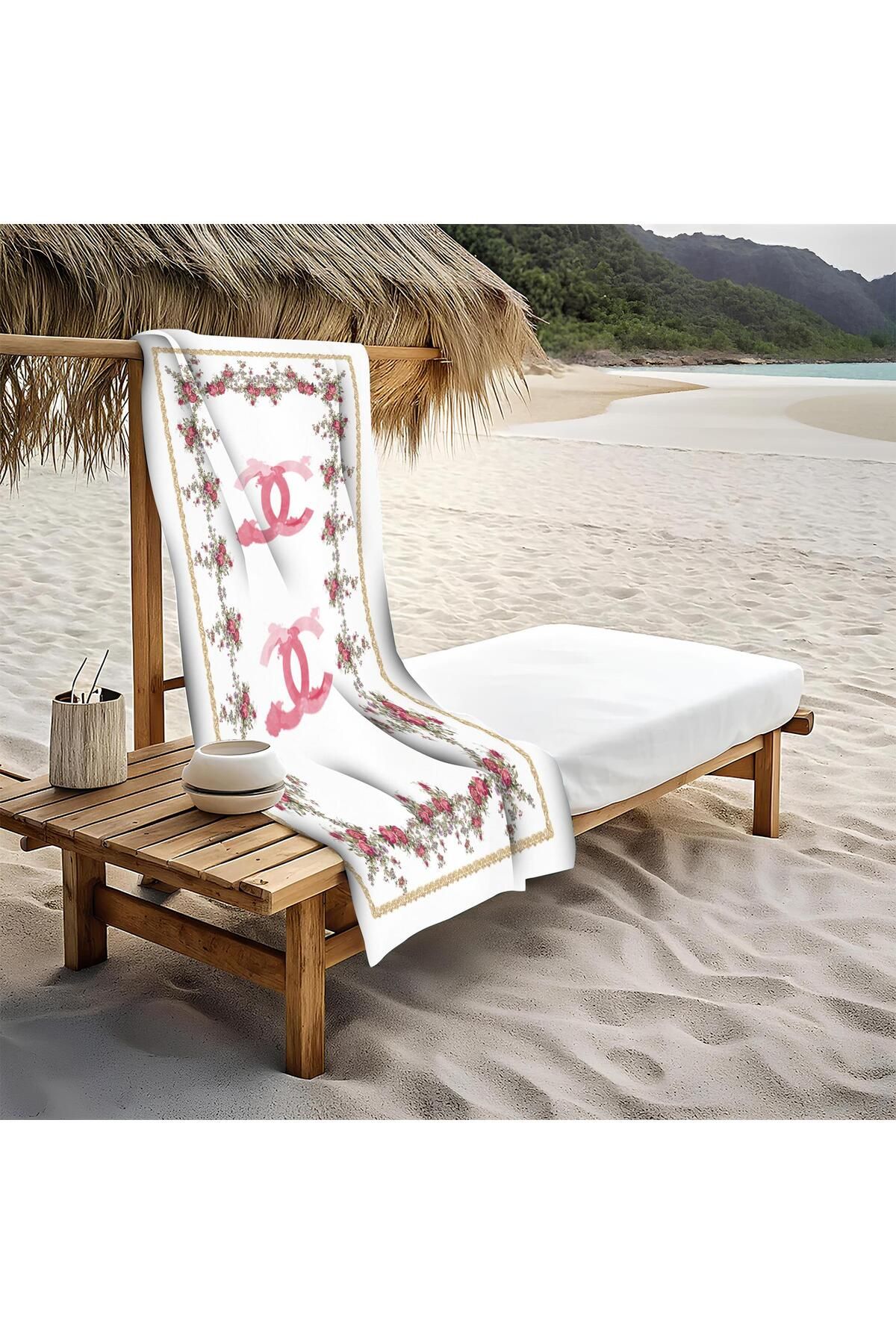 Doruklar Home Collection Dekoratif Modern Desenli Plaj Deniz Havlusu Peştamal 80x160 CM LUX80
