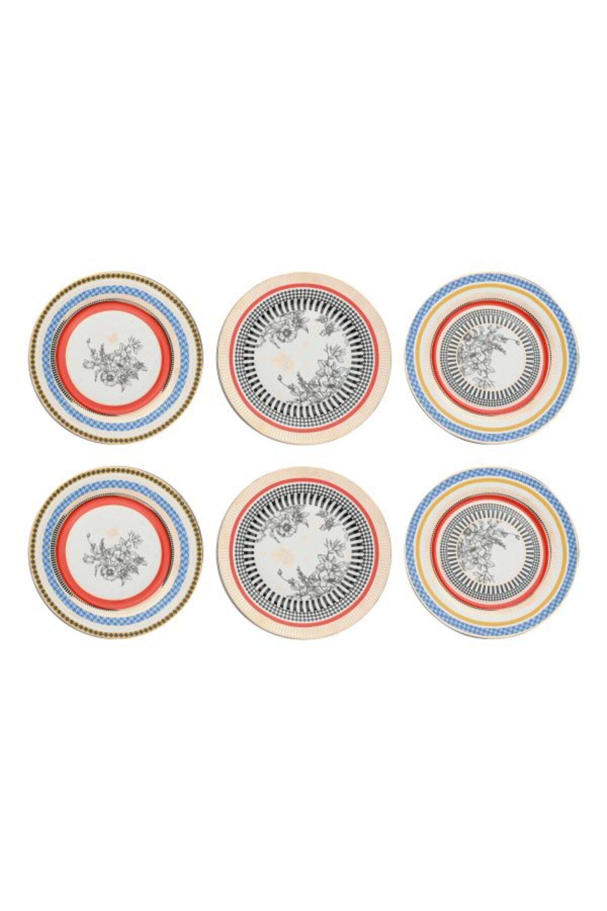Lucky Art Maggey New Bone China Porselen 27cm 6lı Servis Tabağı