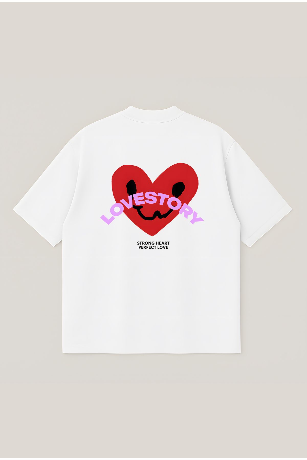 Moon Dancer Love Story Unisex Oversize Baskılı Boxy Fit Kalın Kumaşlı T-shirt