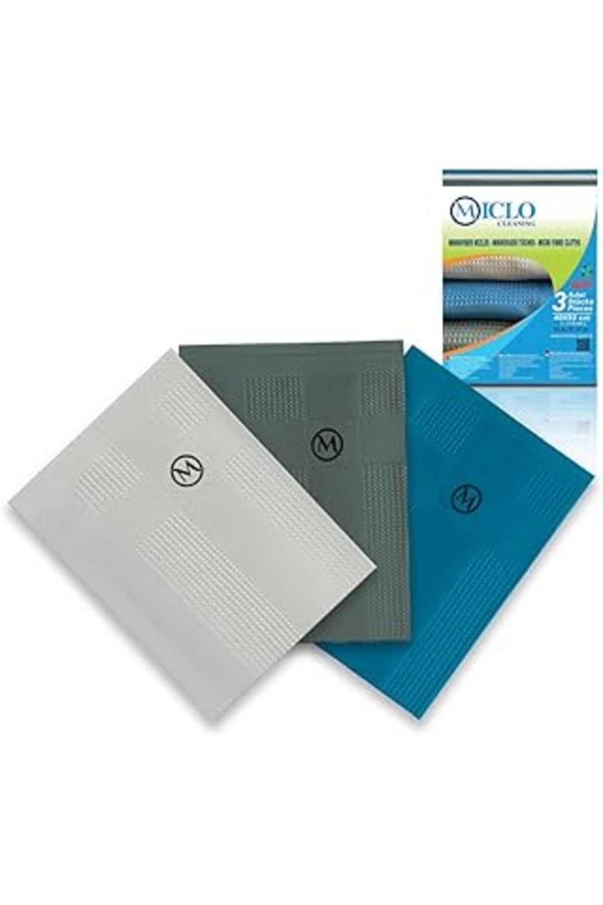 NZM TİCARET Miclo Cleaning | Mikrofiber Temizlik Bezi 3'Lü Set - Sihirli Bez | Cam Ayna Bezi | Dark Seri