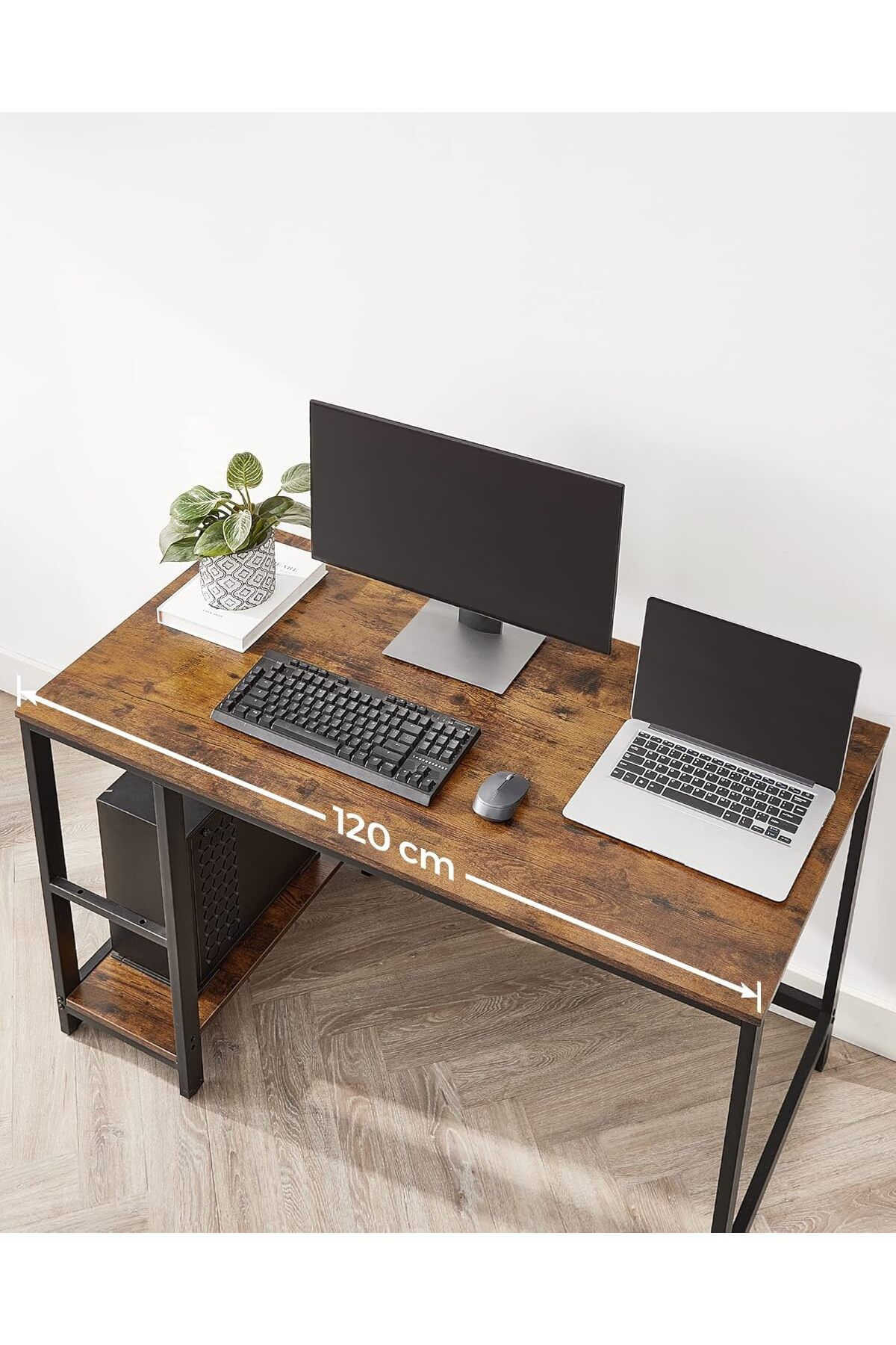 VASAGLE Masa, Bilgisayar Masası, PC Masası, Ofis Masası, Ofis, Oturma Odası, Çelik Çerçeve, Endüstri