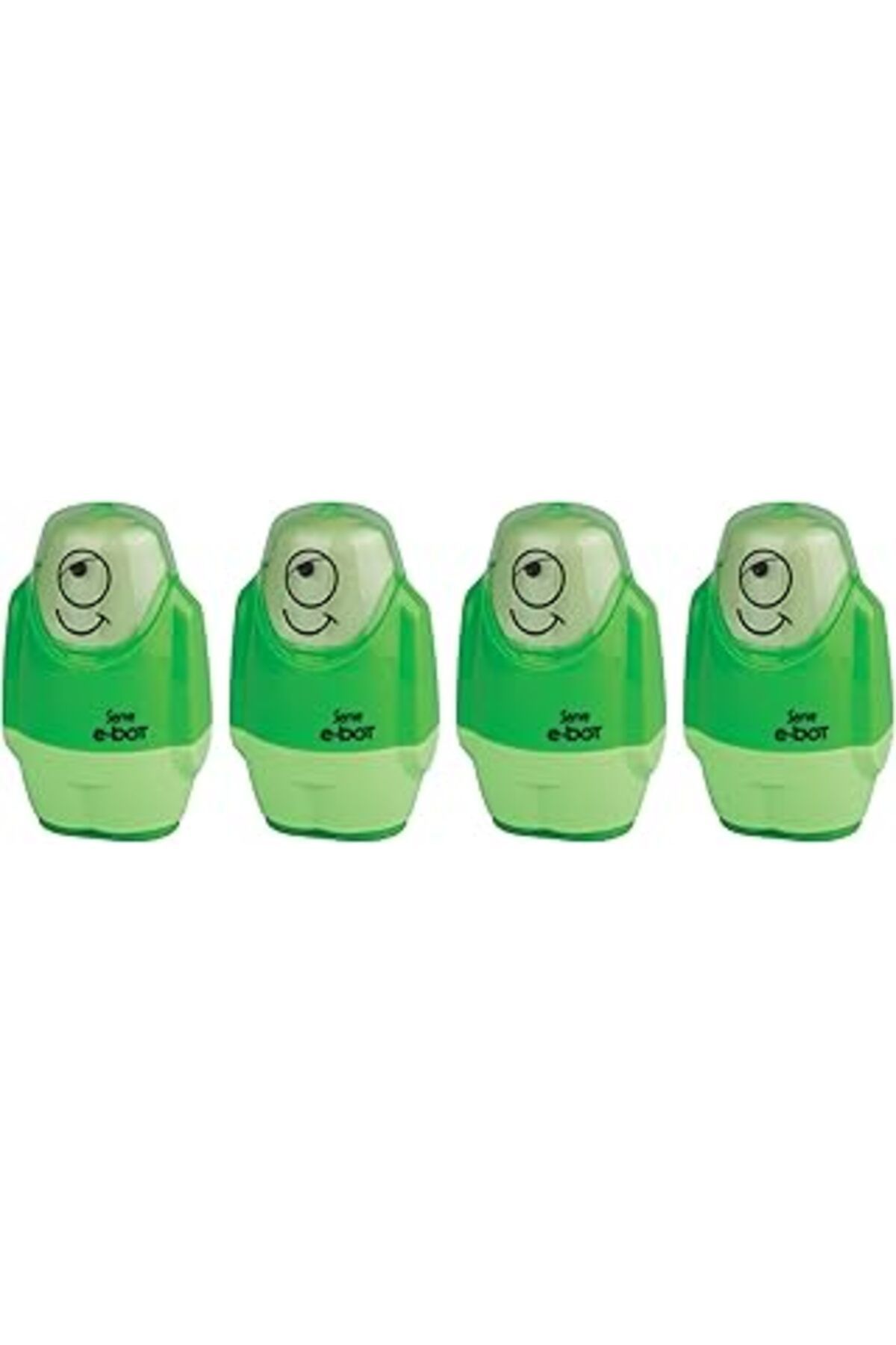 NZM TİCARET Serve E-Bot Silgili Kalemtiraş Fosforlu Yesil 4Lu Set